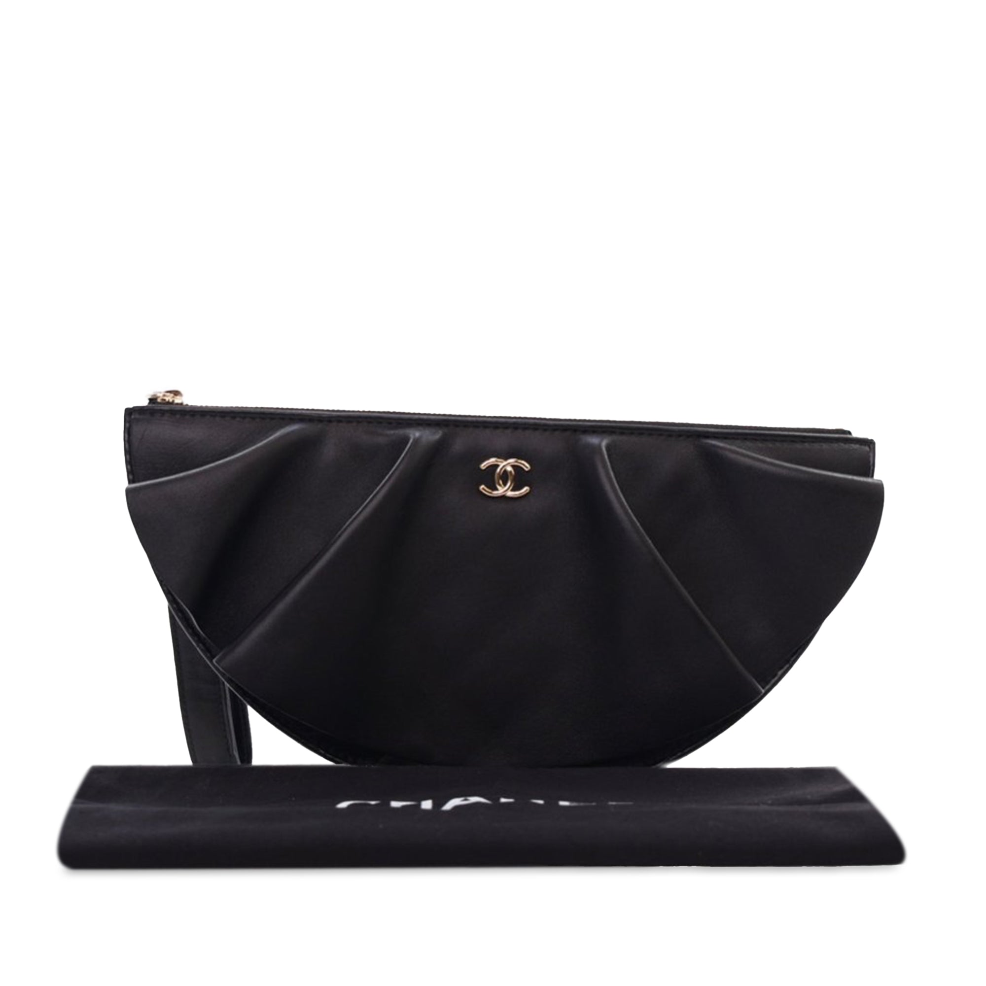 Chanel Quilted Lambskin Wave Clutch - image 12