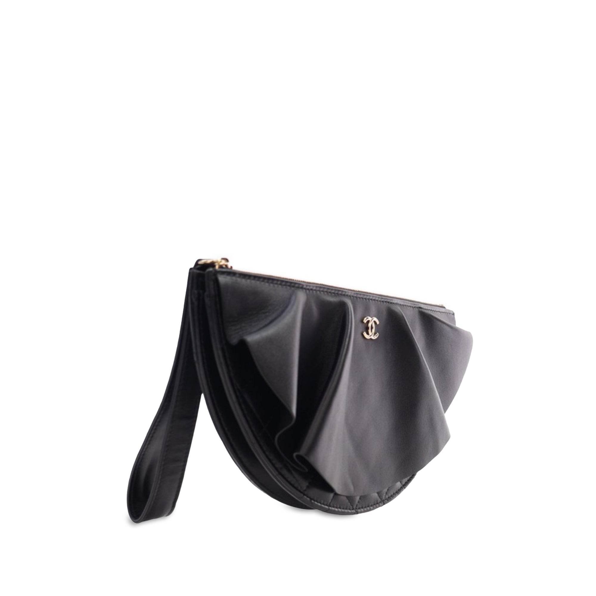 Chanel Quilted Lambskin Wave Clutch - image 2