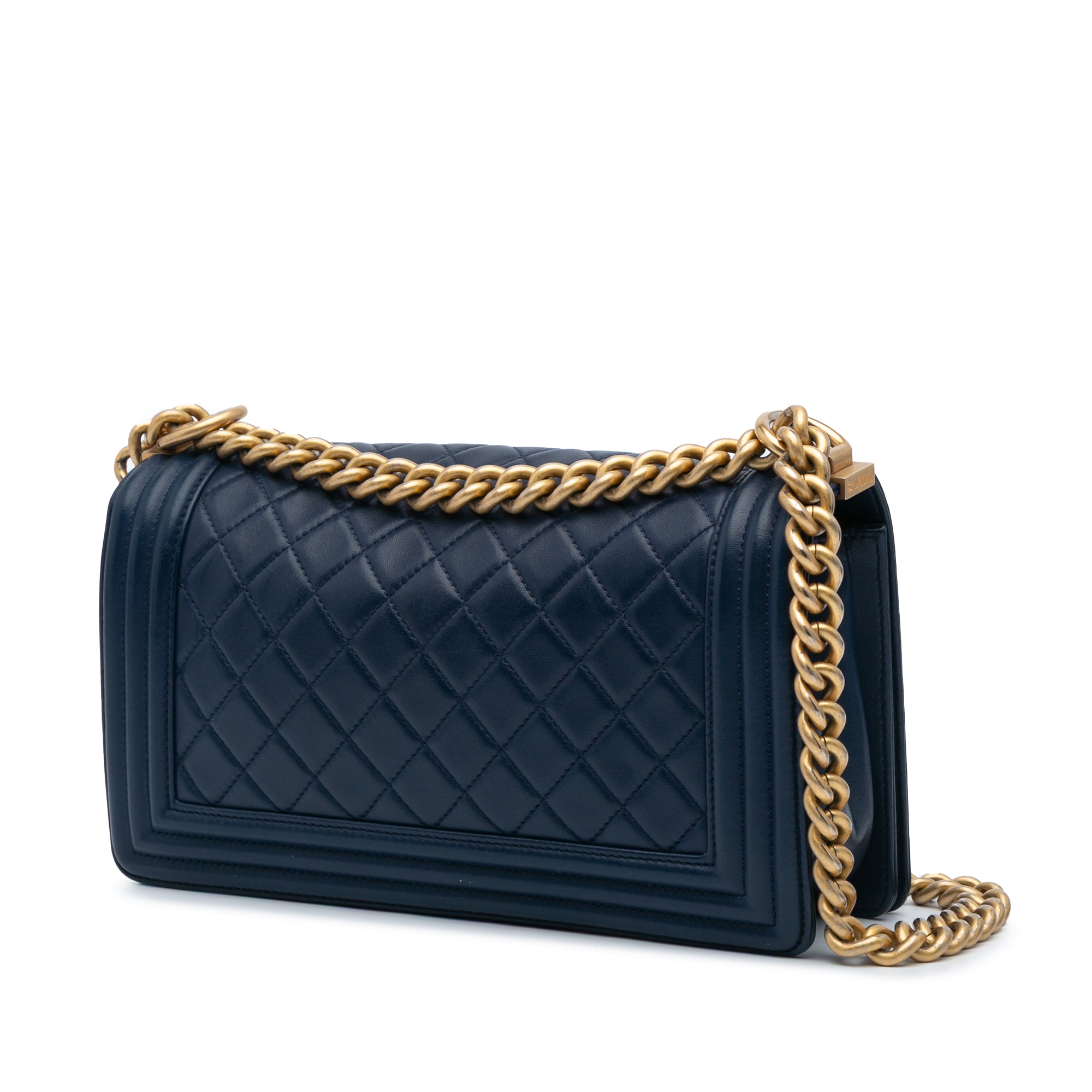 Chanel Old Medium Quilted Lambskin Boy Flap - image 2