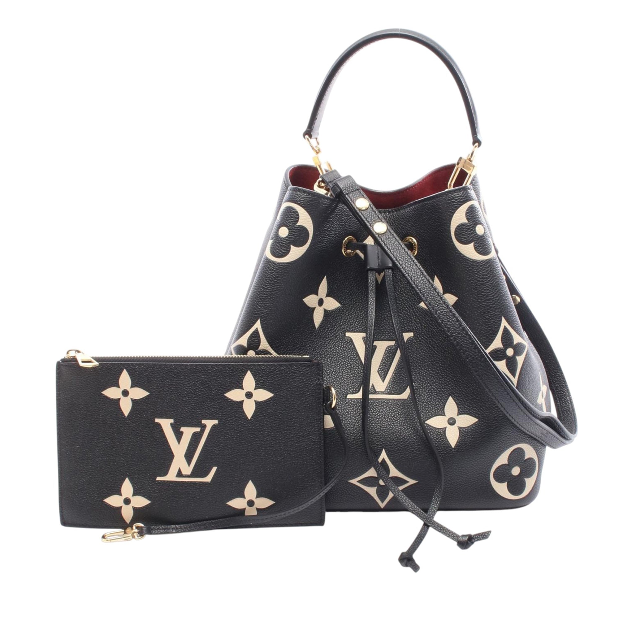Louis Vuitton LOUIS VUITTON NeoNoe MM Bicolor Handbag M45497 Monogram empreinte leather Black Beige Beige Used Women - image 1