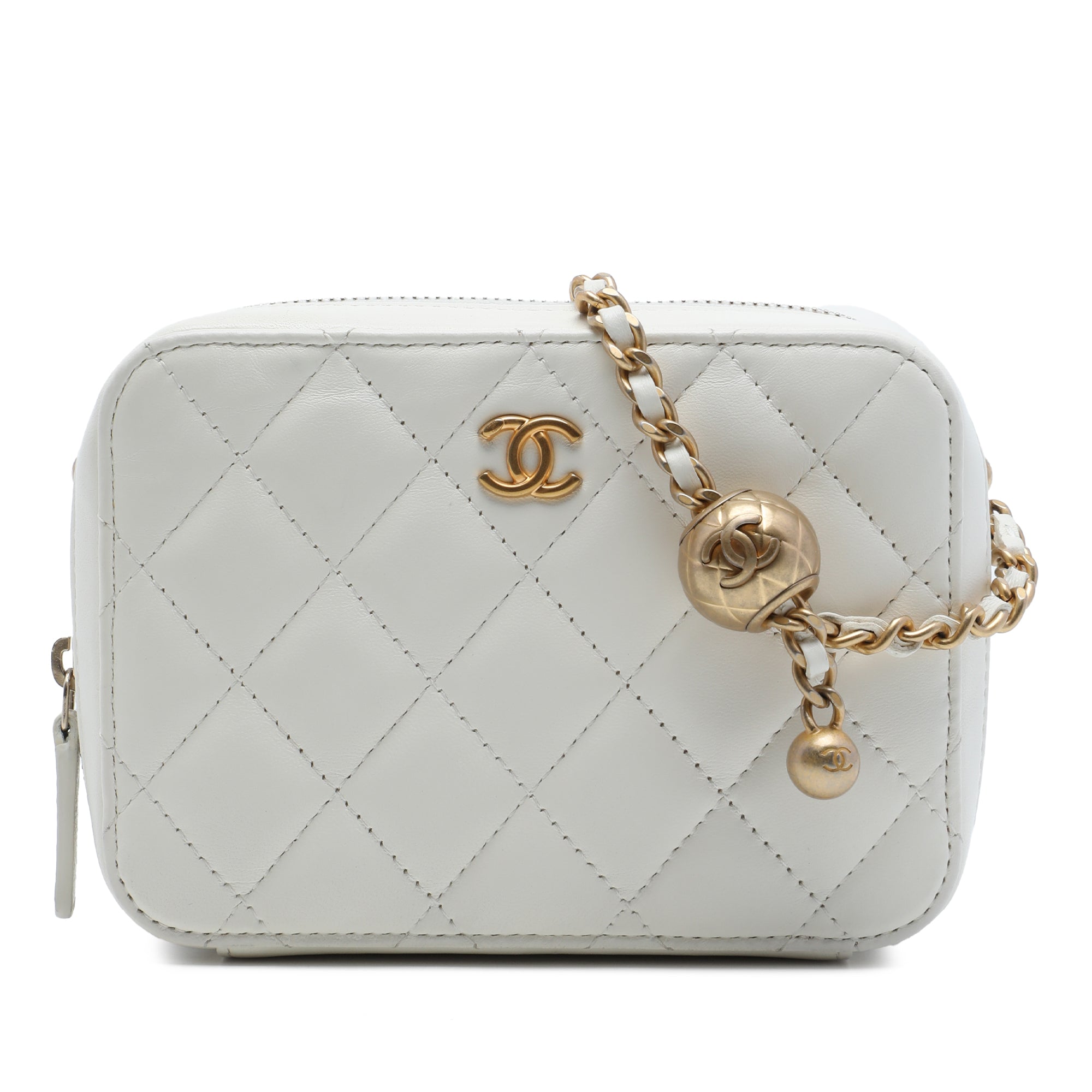 Chanel CC Quilted Lambskin Pearl Crush Camera Bag - image 1