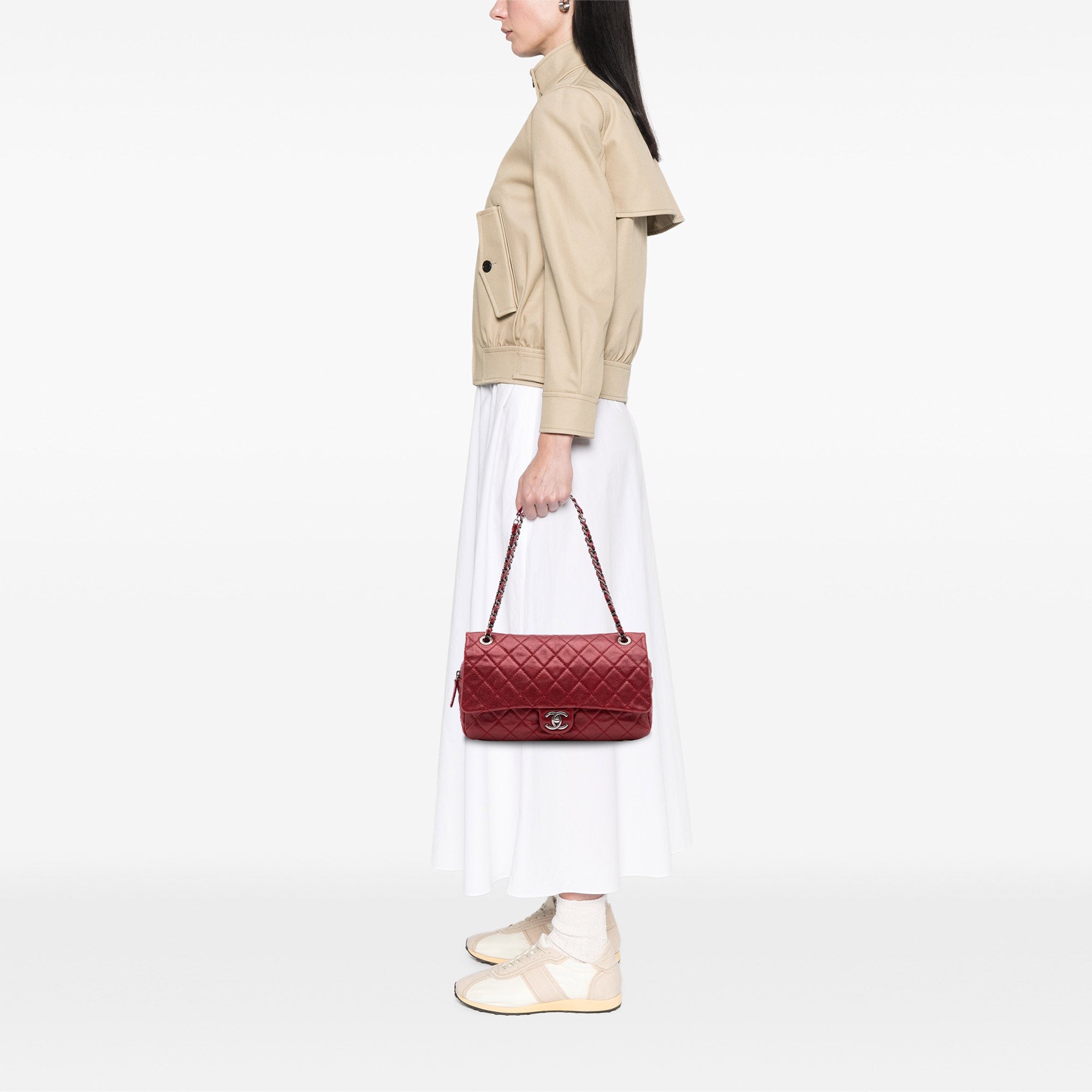 Chanel Medium Quilted Caviar Easy Flap - image 13