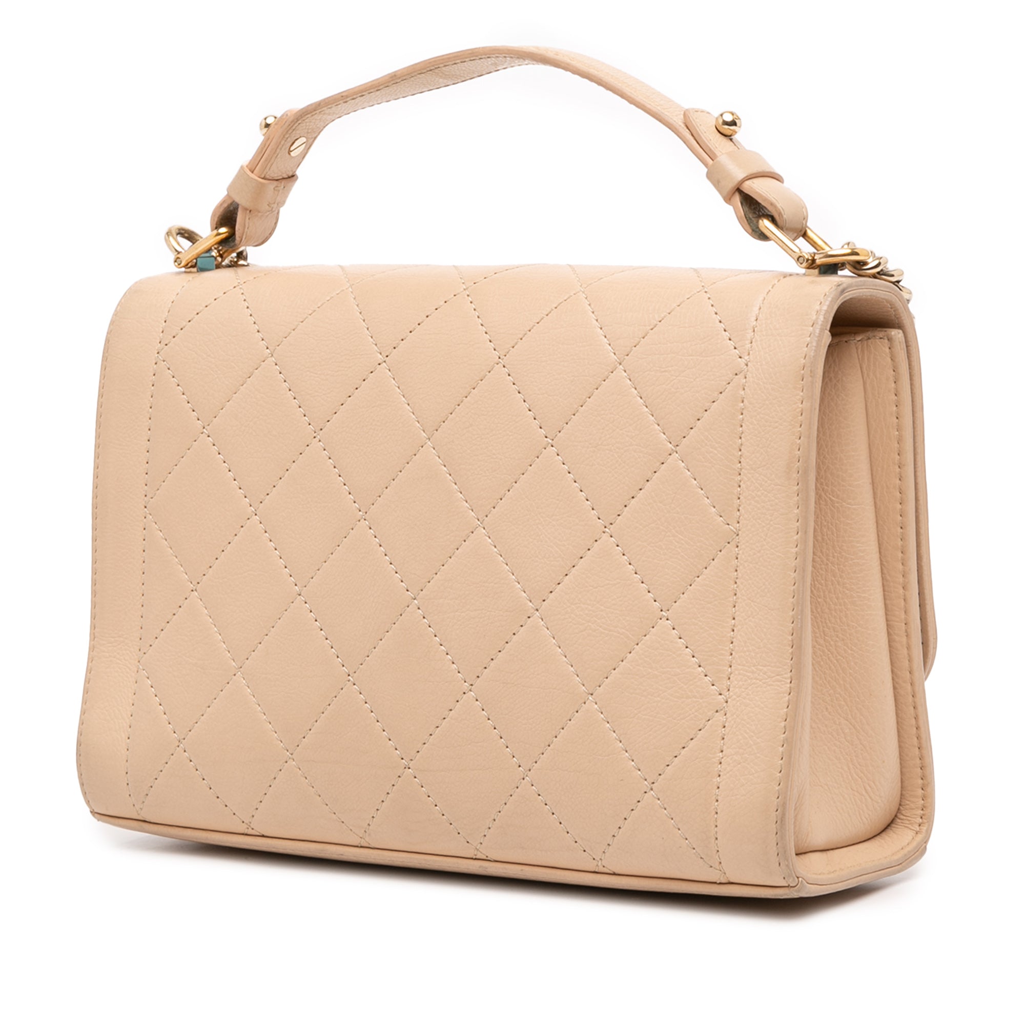 Chanel Medium Quilted Calfskin Label Click Flap - image 2