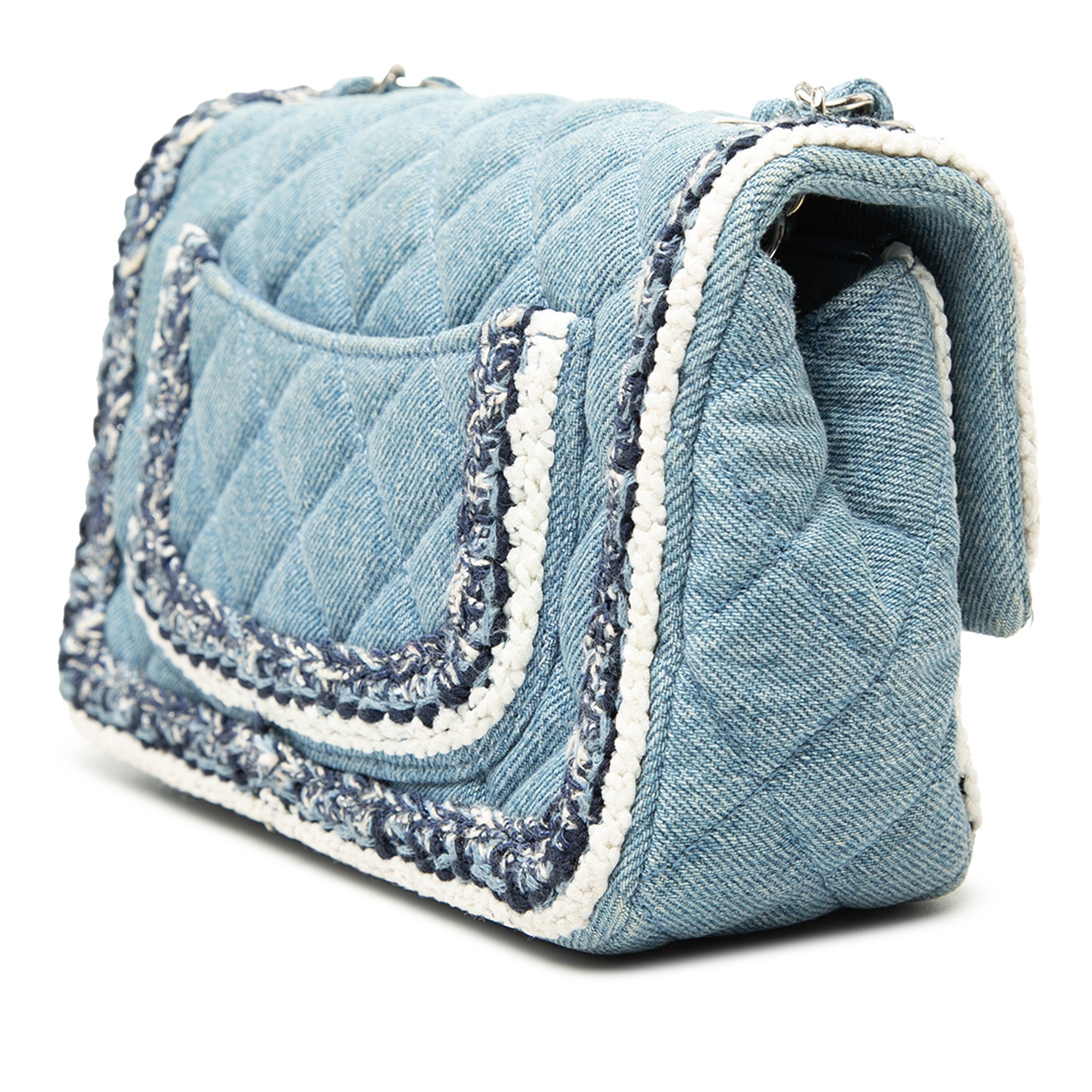 Chanel Mini Rectangular Classic Denim Braided Single Flap - image 2