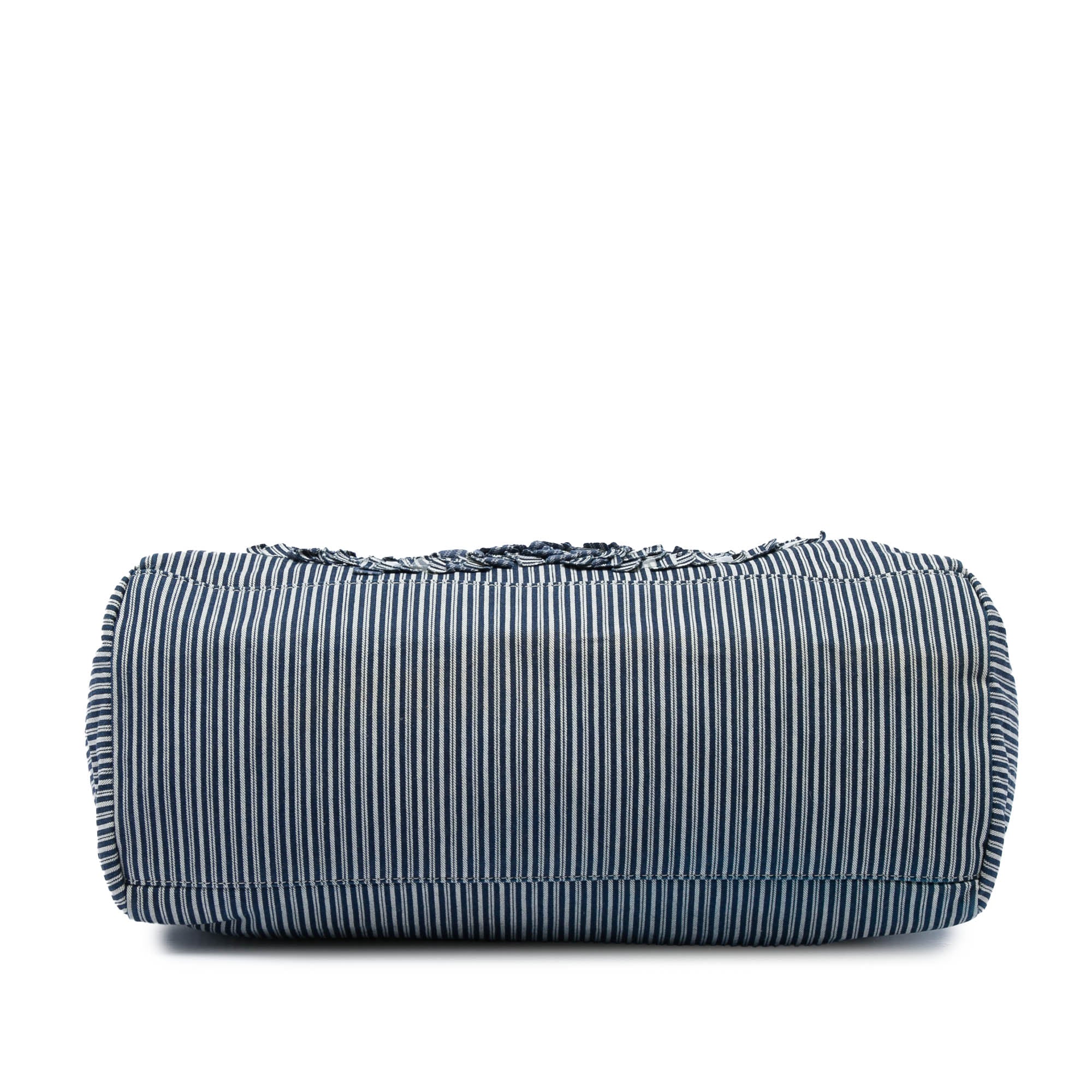 Chanel CC Striped Canvas Shopper Tote - image 3
