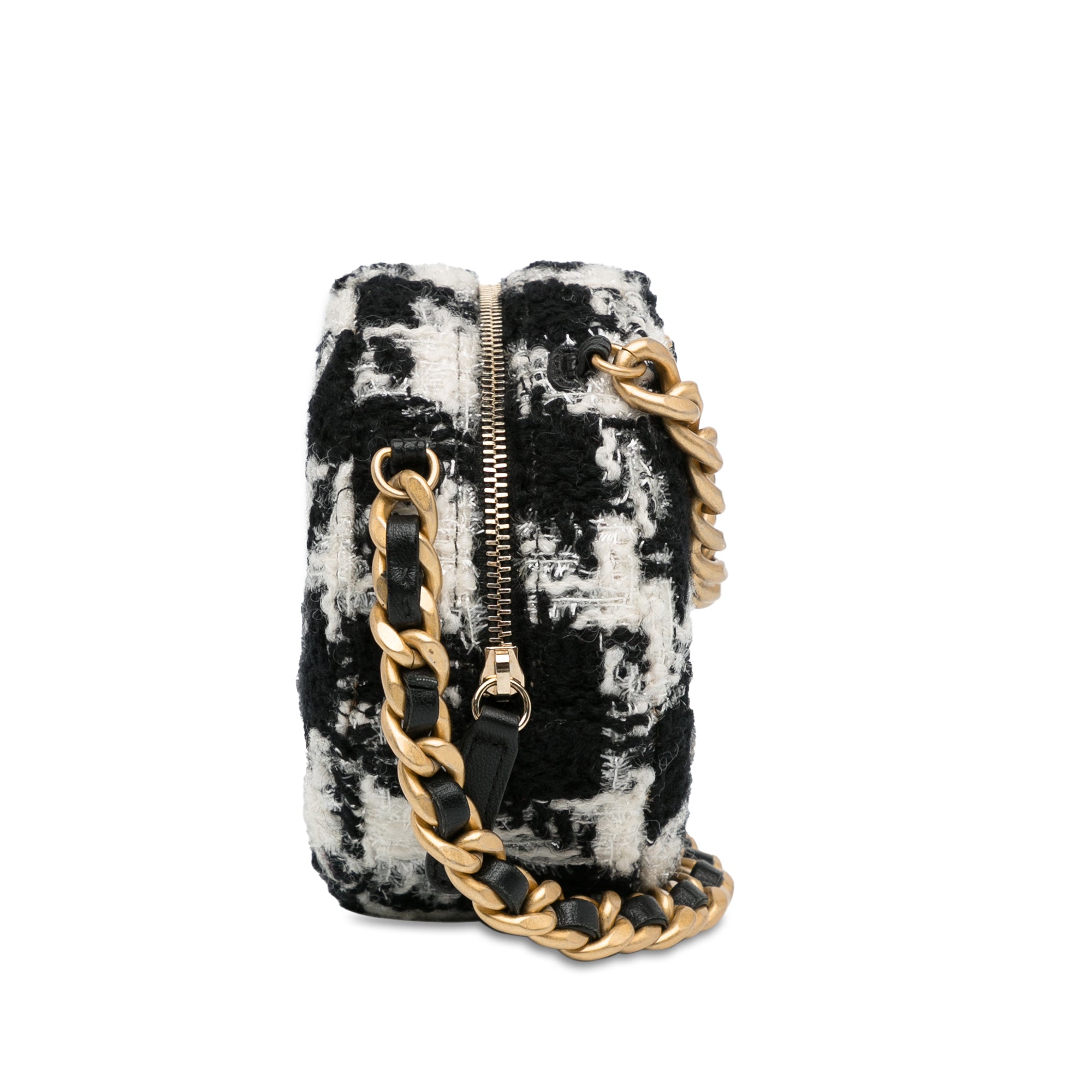 Chanel Tweed 19 Round Clutch with Chain - image 3