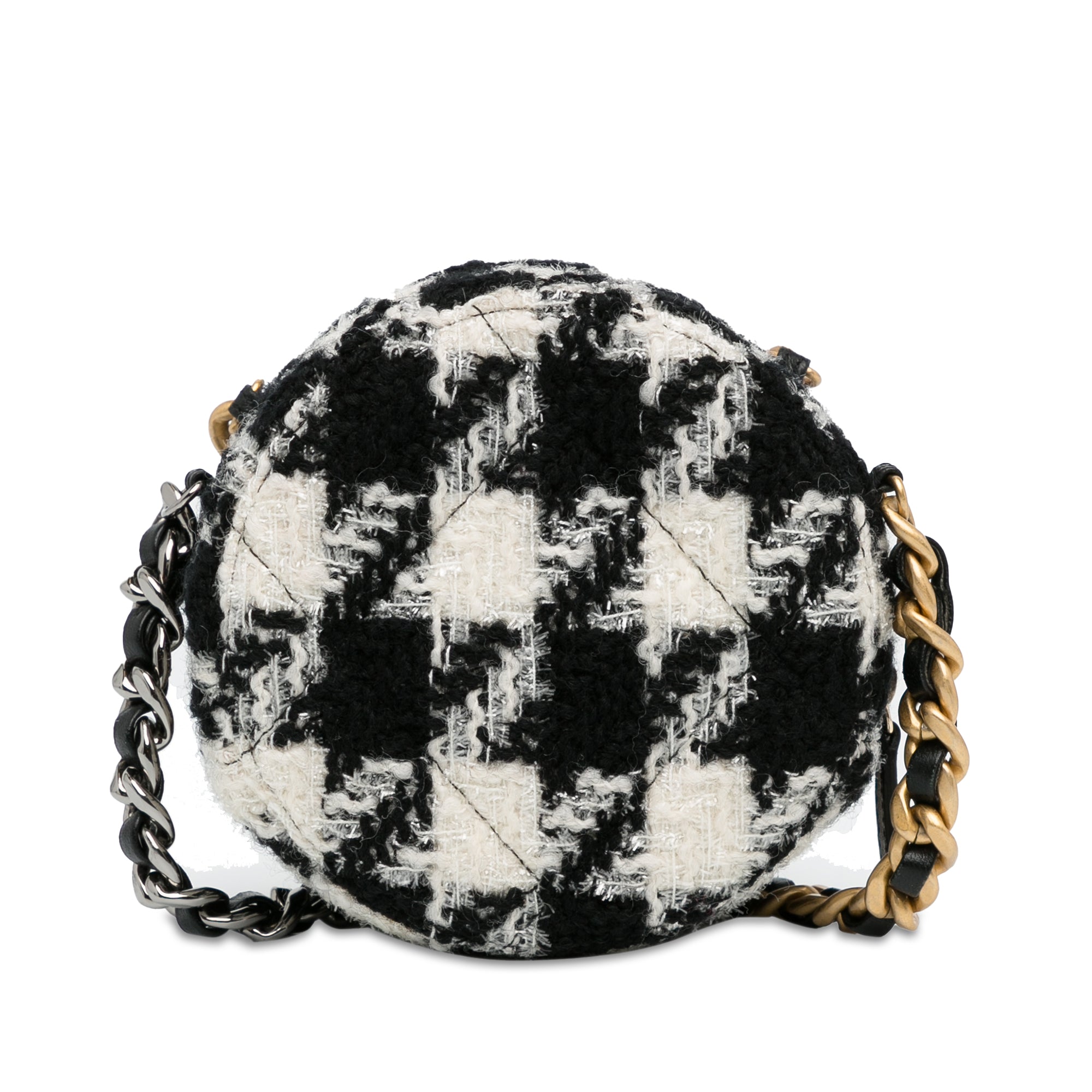 Chanel Tweed 19 Round Clutch with Chain - image 4