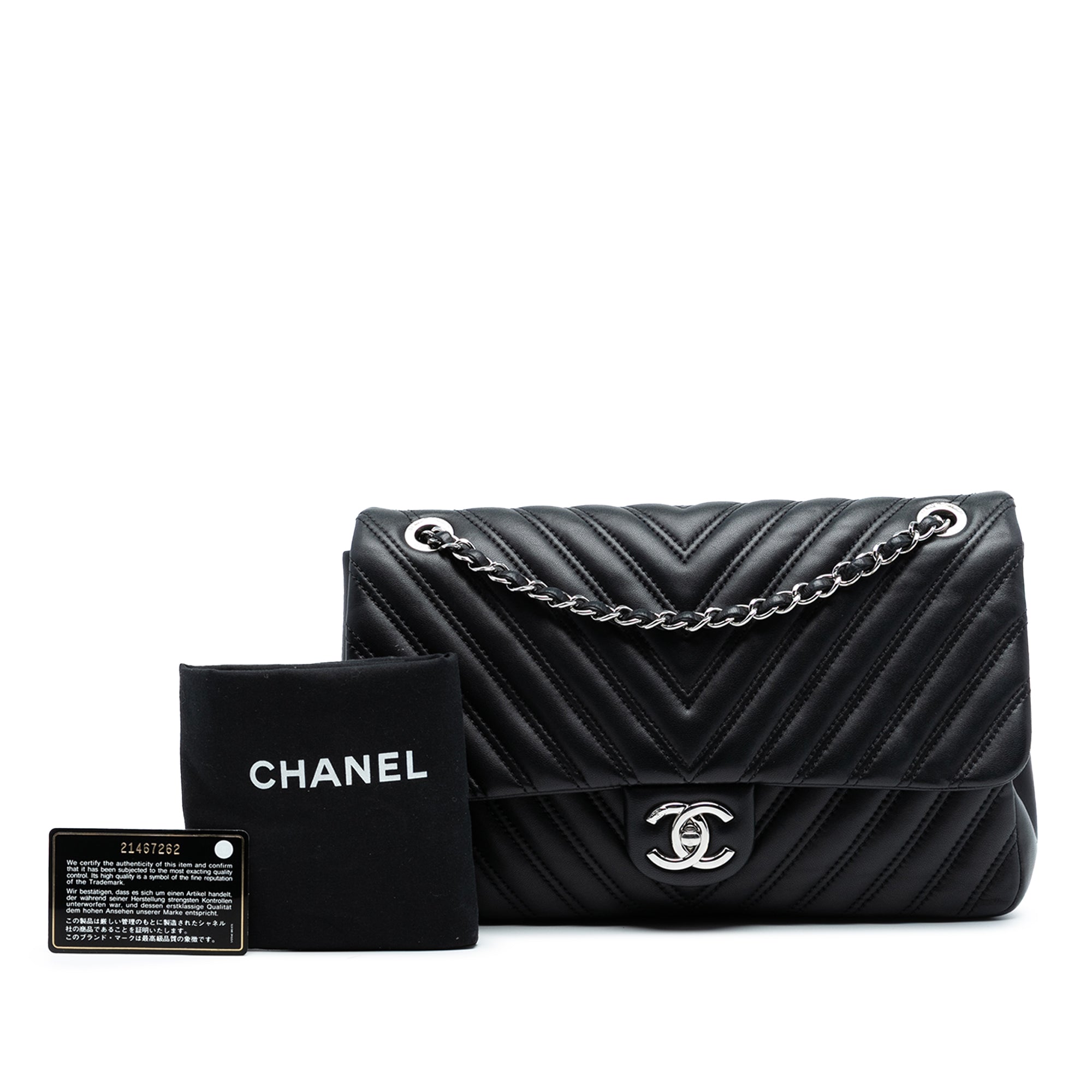 Chanel Jumbo Classic Chevron Lambskin Double Stitch Single Flap - image 8