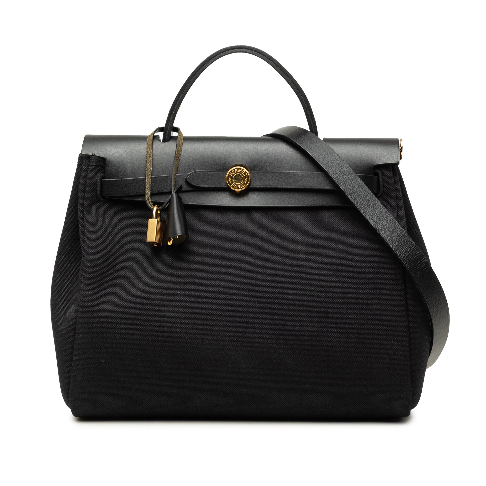 Hermès Military Toile and Vache Hunter Herbag Zip 31 - image 1