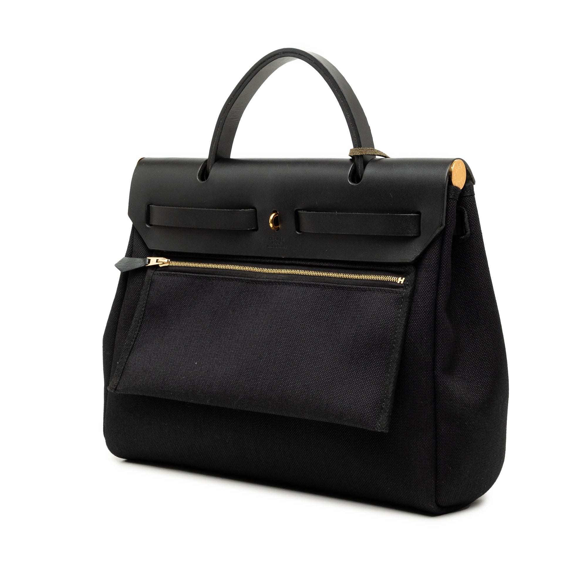 Hermès Military Toile and Vache Hunter Herbag Zip 31 - image 2