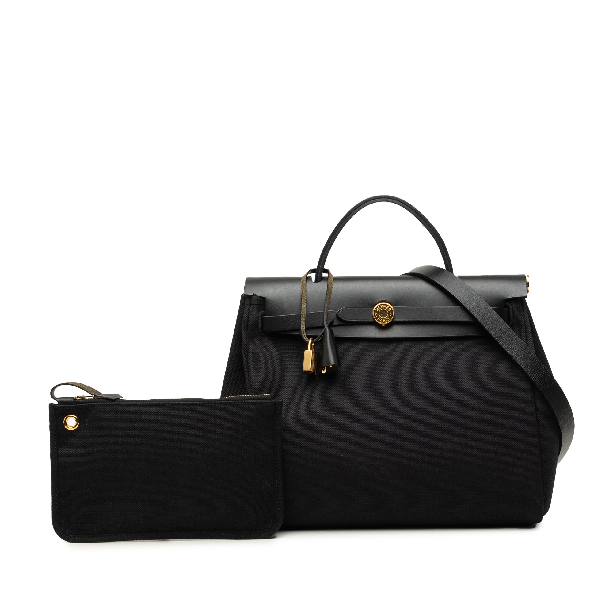 Hermès Military Toile and Vache Hunter Herbag Zip 31 - image 7