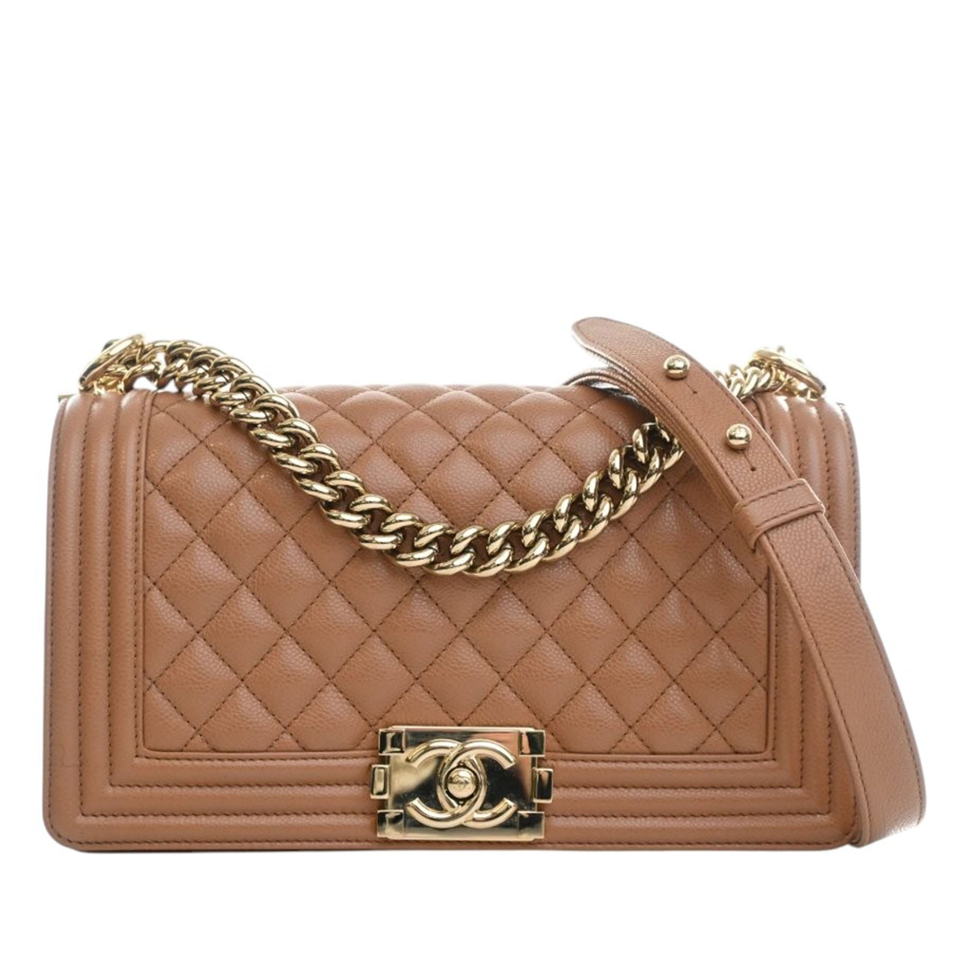 Chanel Old Medium Quilted Caviar Boy Flap - image 1