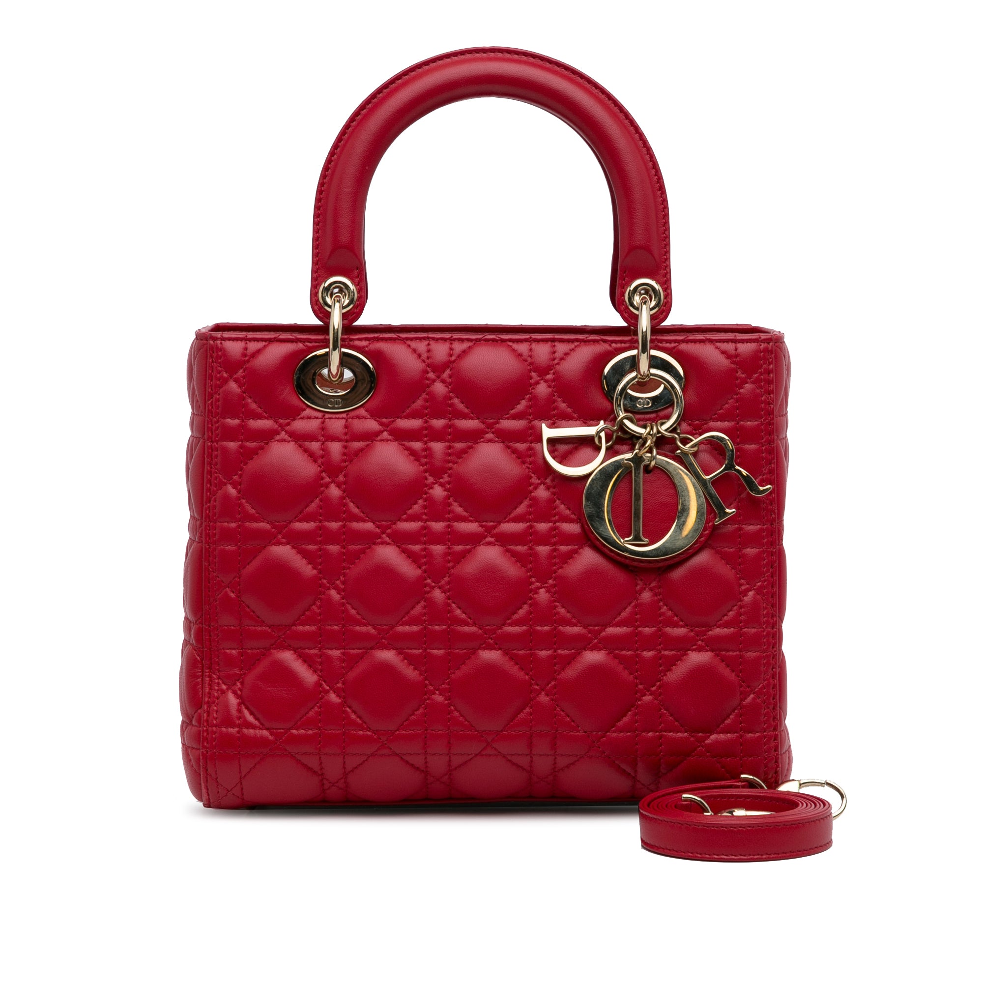 Dior Medium Lambskin Cannage Lady Dior - image 9