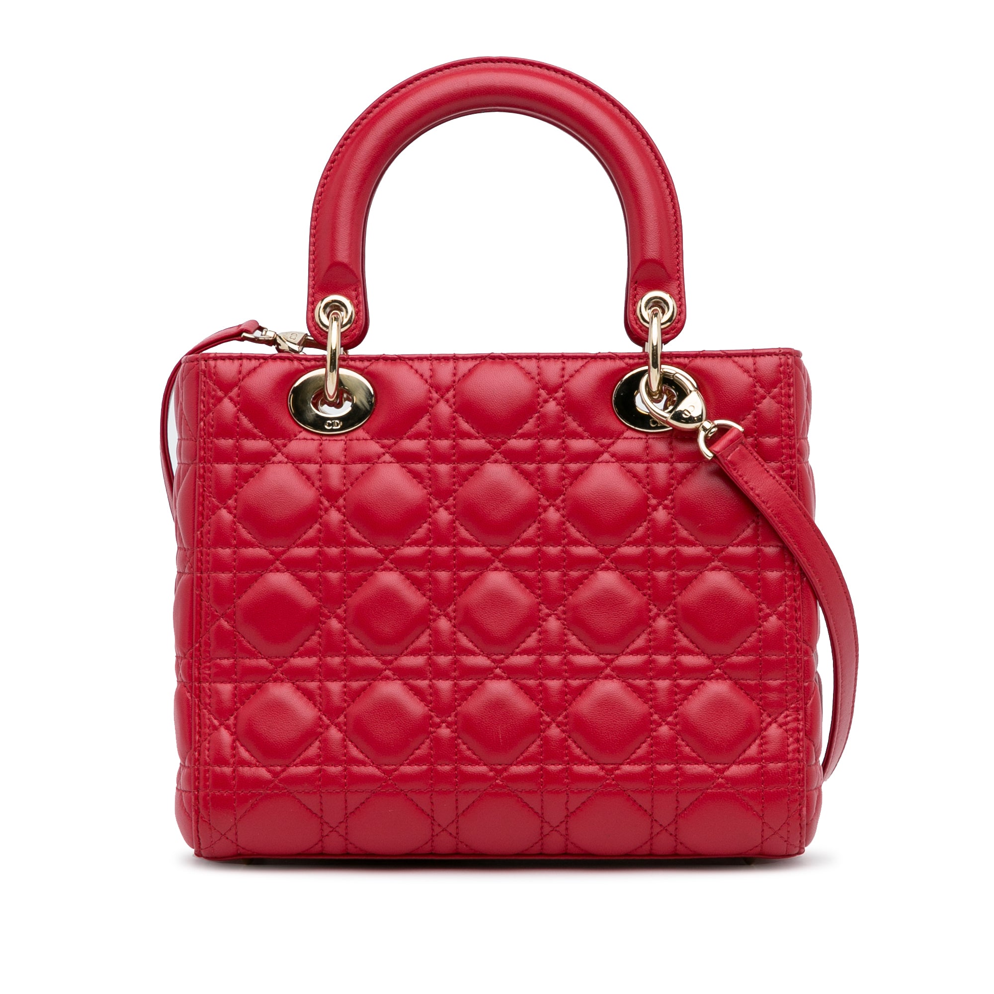 Dior Medium Lambskin Cannage Lady Dior - image 3