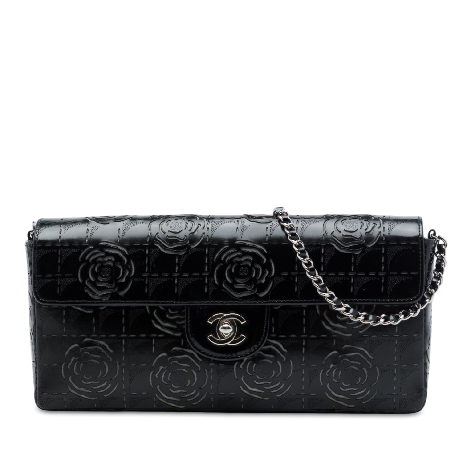 Chanel Laser Cut Camellia Patent East West Flap - image 1