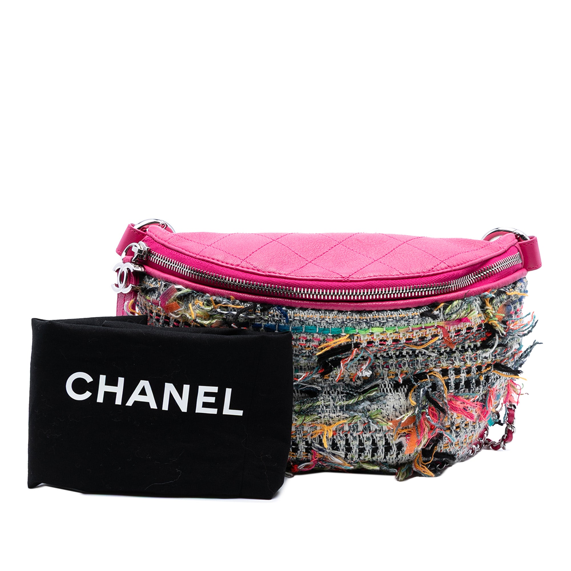 Chanel Tweed and Stitched Calfskin Gabrielle Waist Bag - image 8