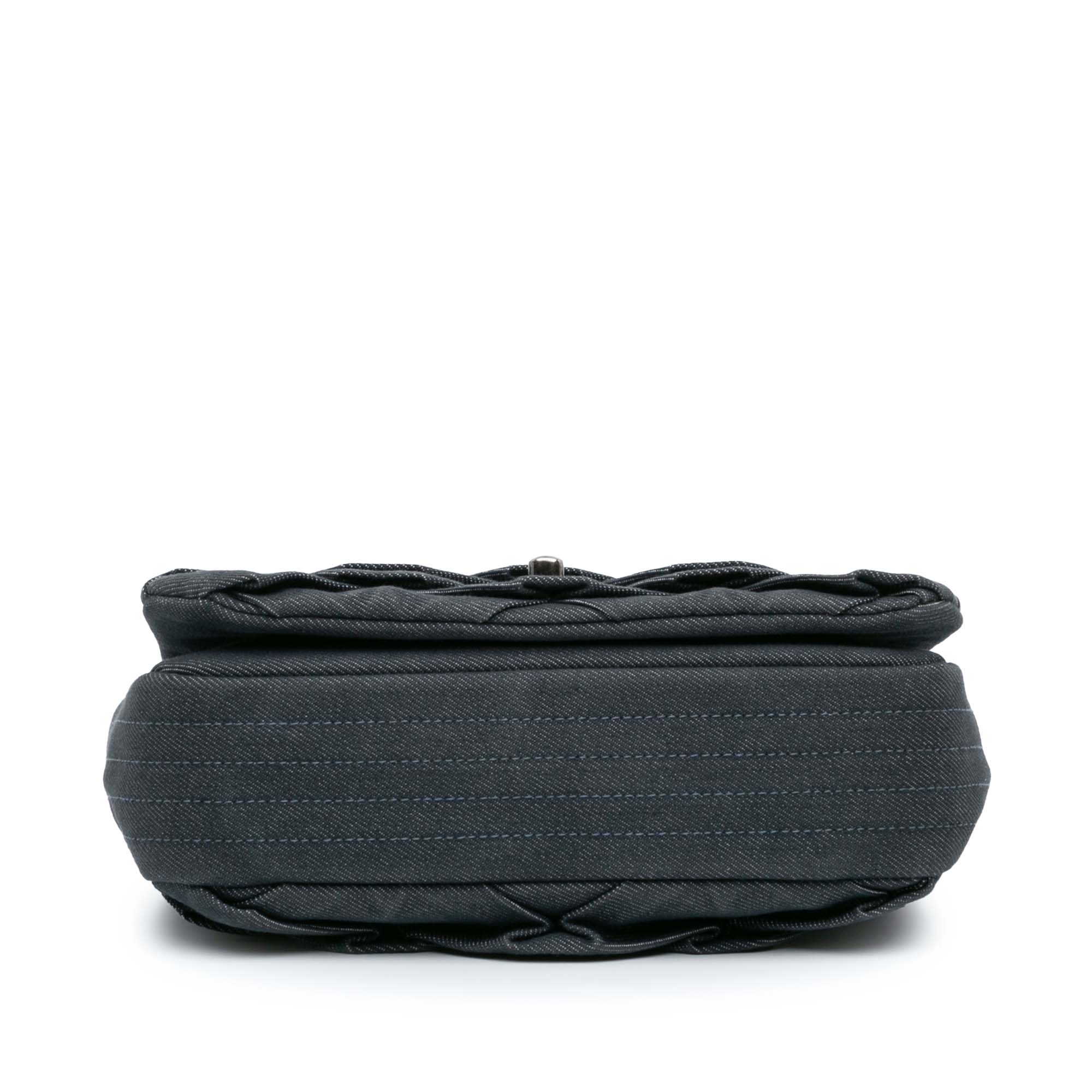 Chanel Small Pleated Denim Scale Effect Turtle Flap - image 3