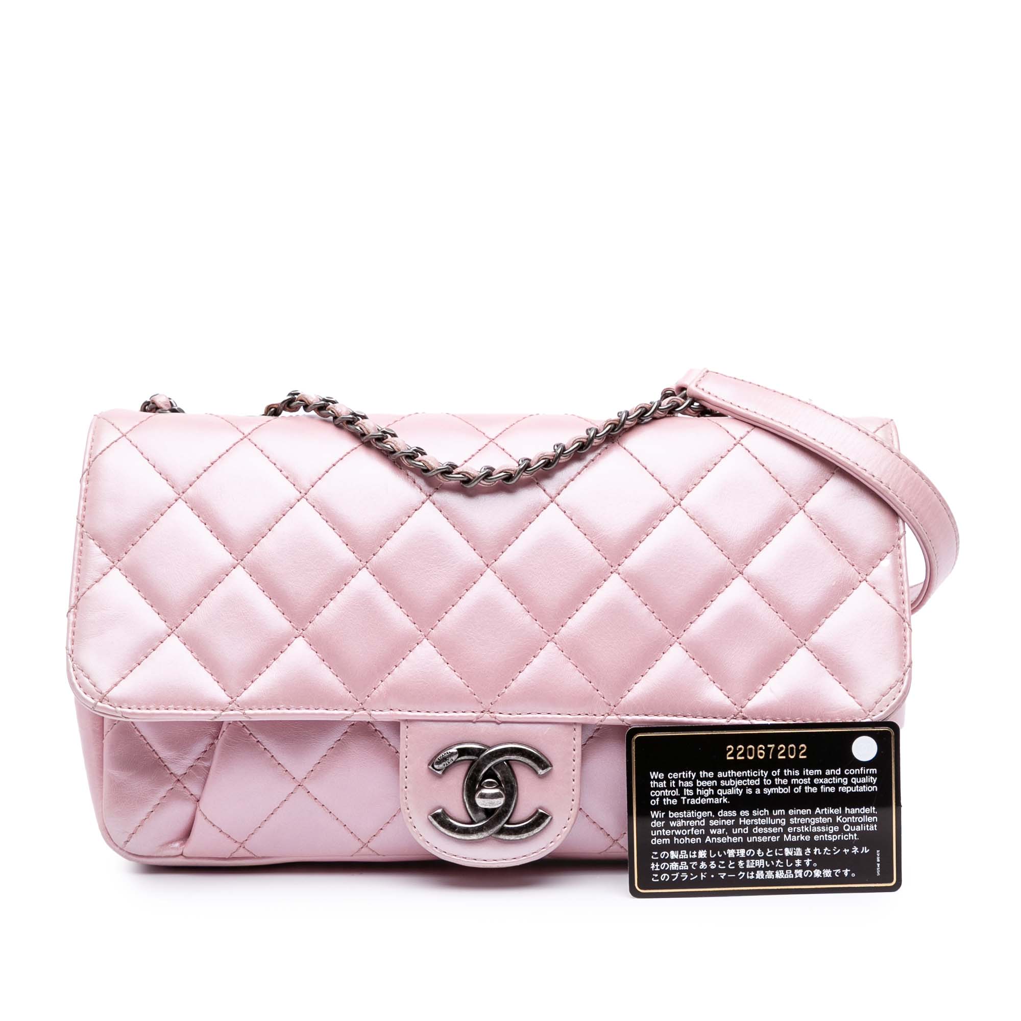Chanel Medium Quilted Metallic Calfskin Coco Pleats Chain Flap - image 10