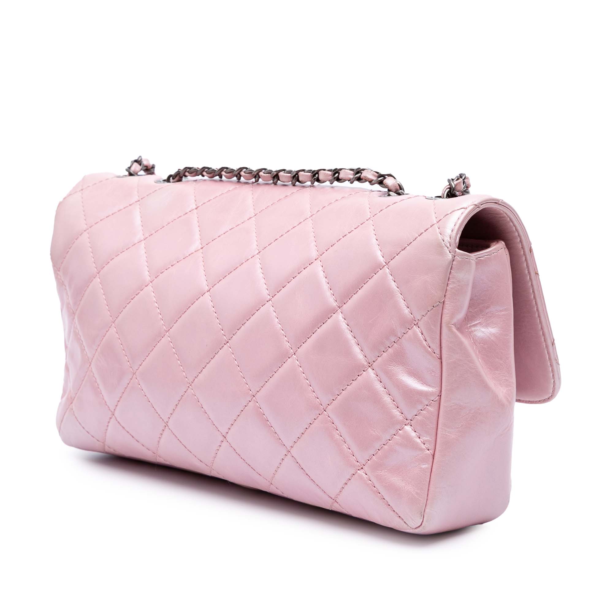 Chanel Medium Quilted Metallic Calfskin Coco Pleats Chain Flap - image 2