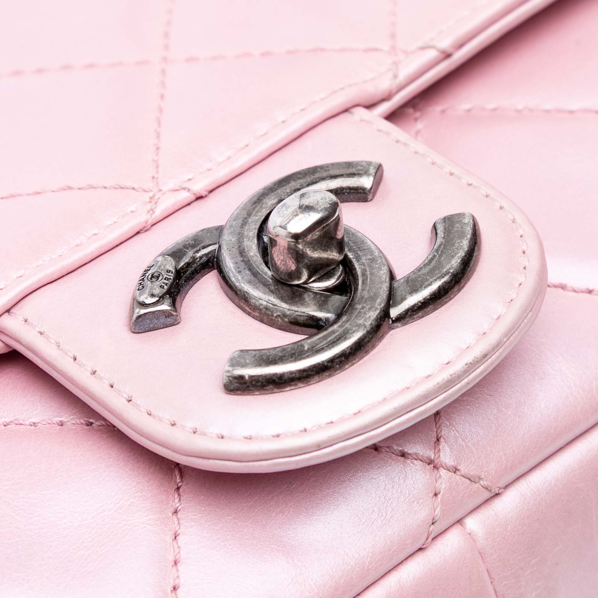 Chanel Medium Quilted Metallic Calfskin Coco Pleats Chain Flap - image 7