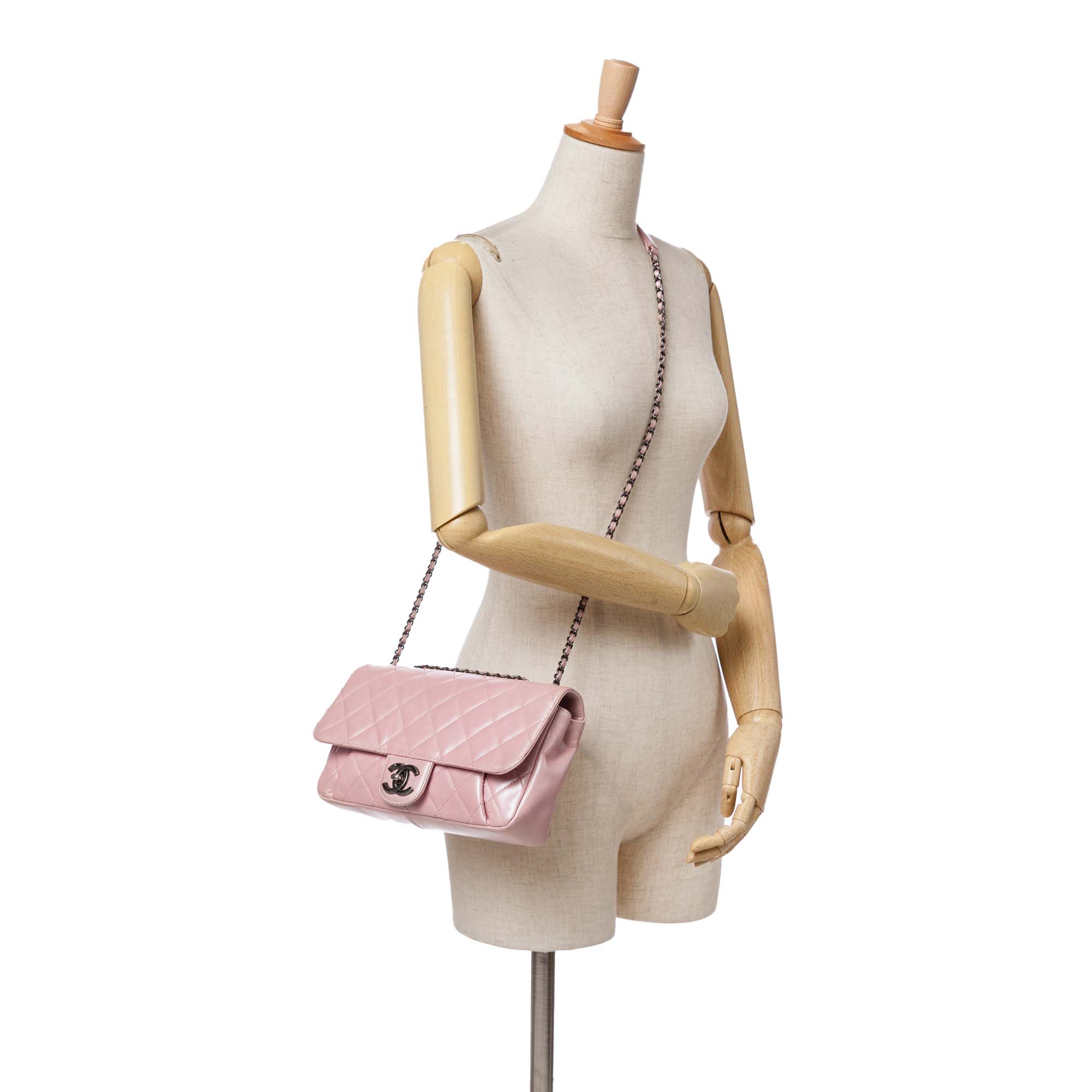 Chanel Medium Quilted Metallic Calfskin Coco Pleats Chain Flap - image 9