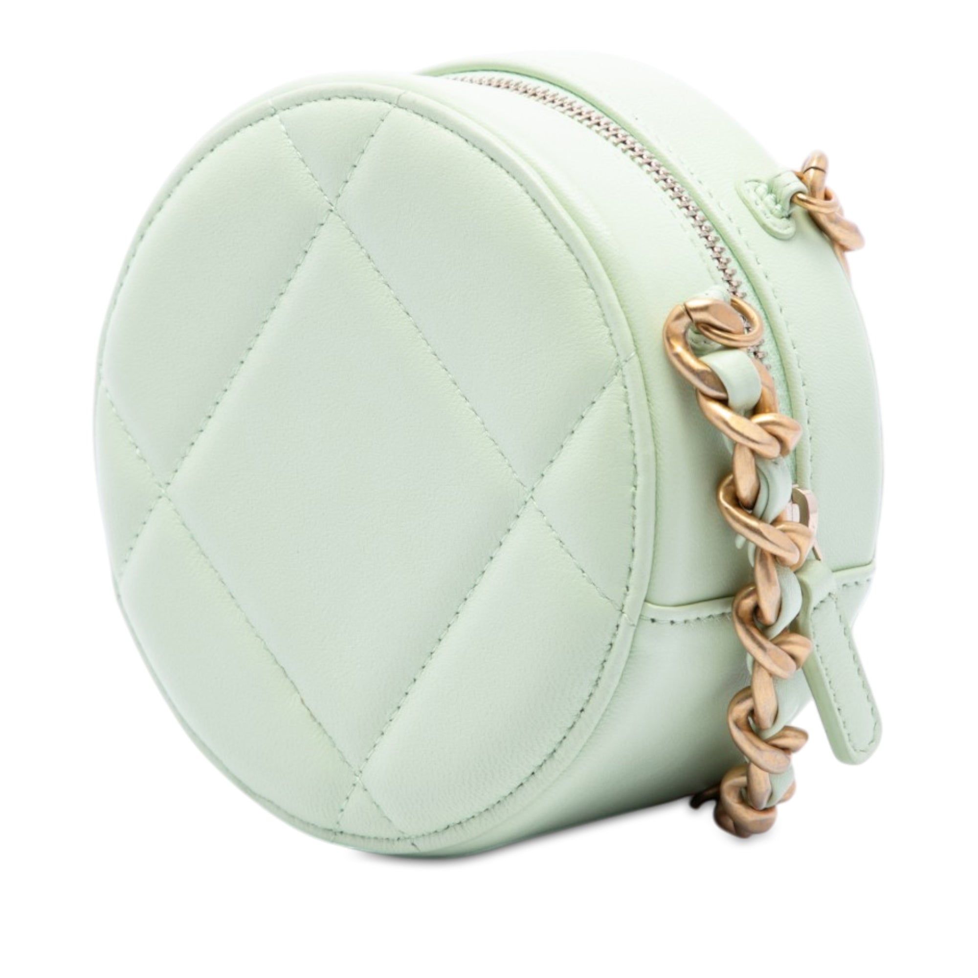 Chanel Lambskin 19 Round Clutch with Chain - image 2