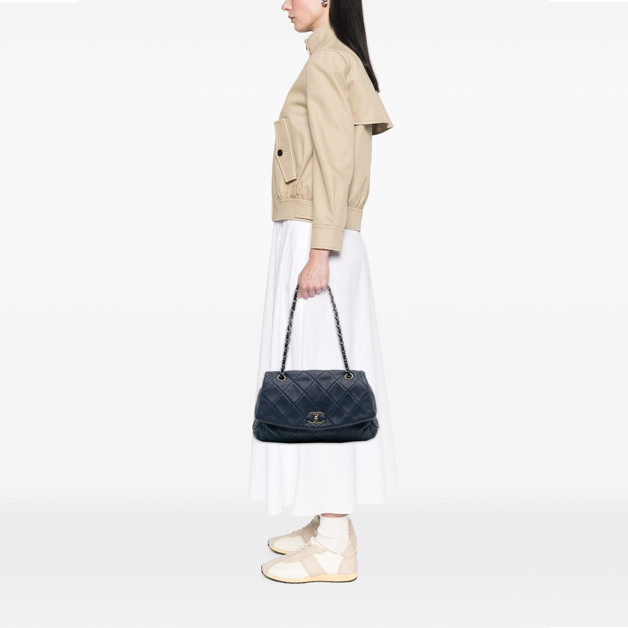 Chanel Quilted Calfskin Curvy Flap - image 8
