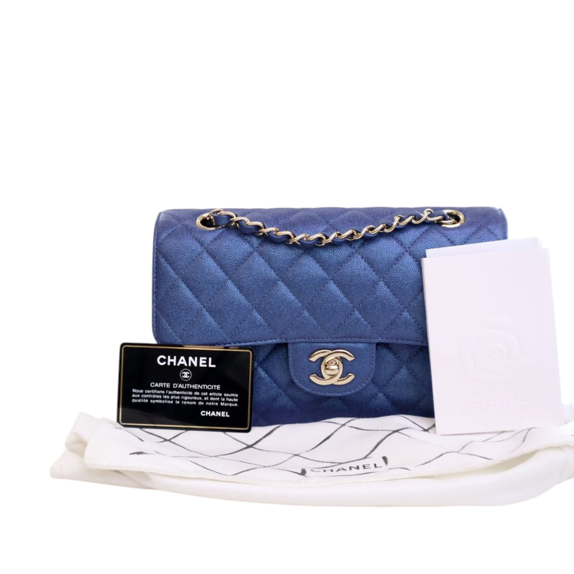 Chanel Small Classic Iridescent Caviar Double Flap - image 15