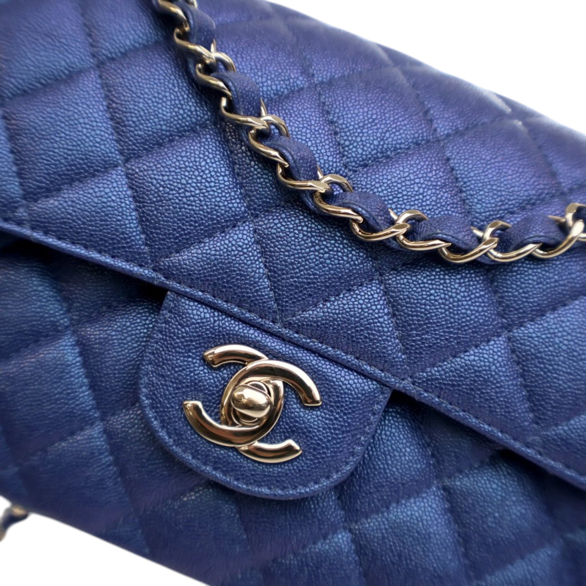 Chanel Small Classic Iridescent Caviar Double Flap - image 8