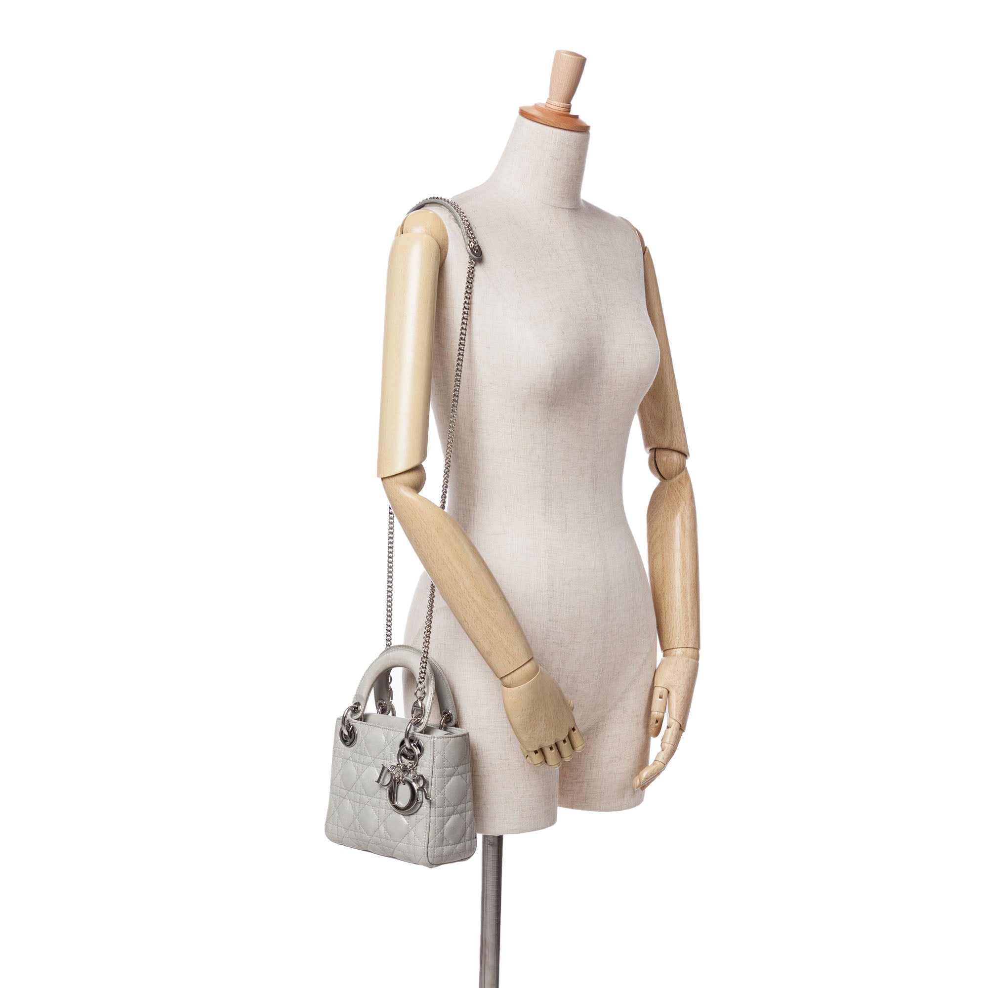 Dior Mini Iridescent Lambskin Cannage Lady Dior - image 8