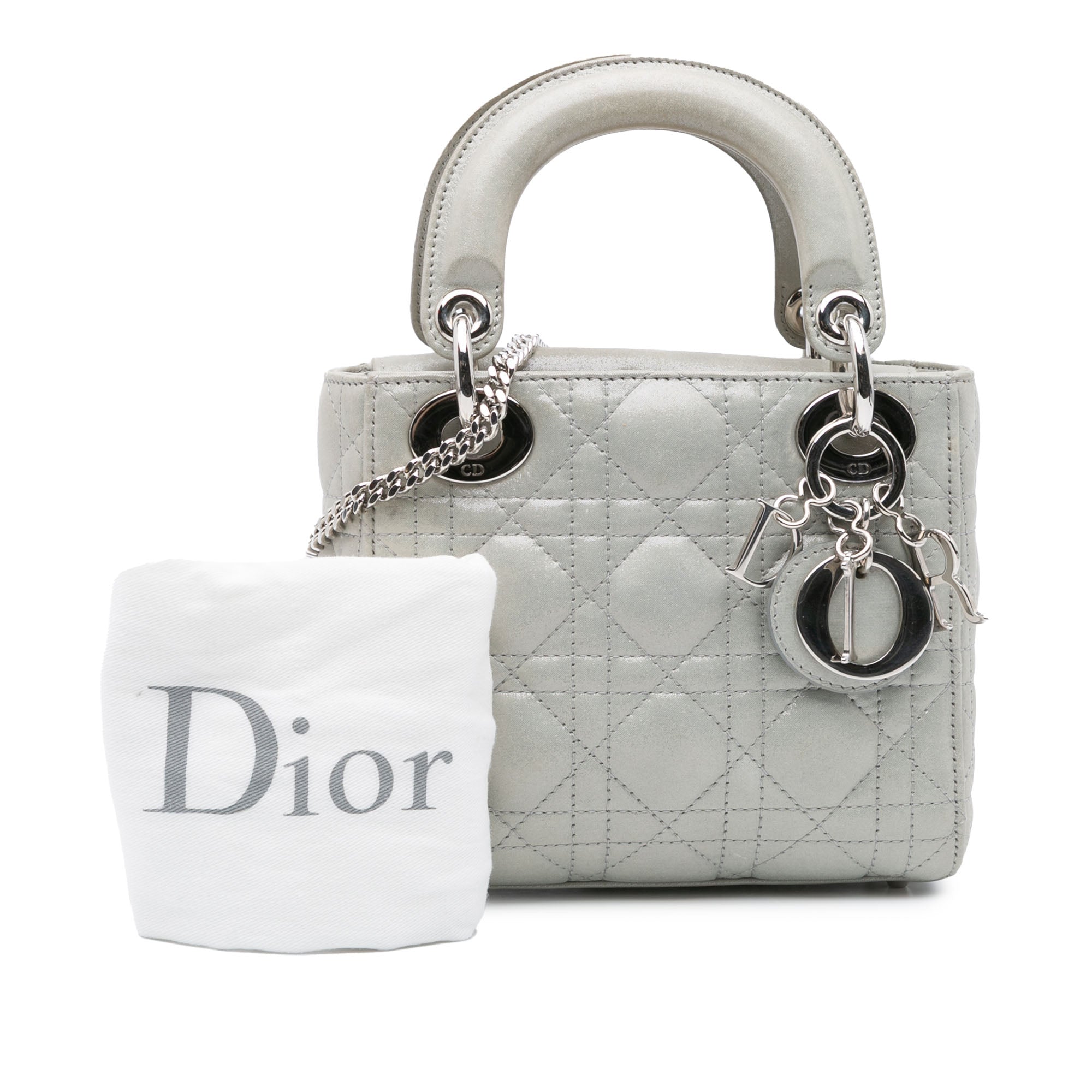 Dior Mini Iridescent Lambskin Cannage Lady Dior - image 9