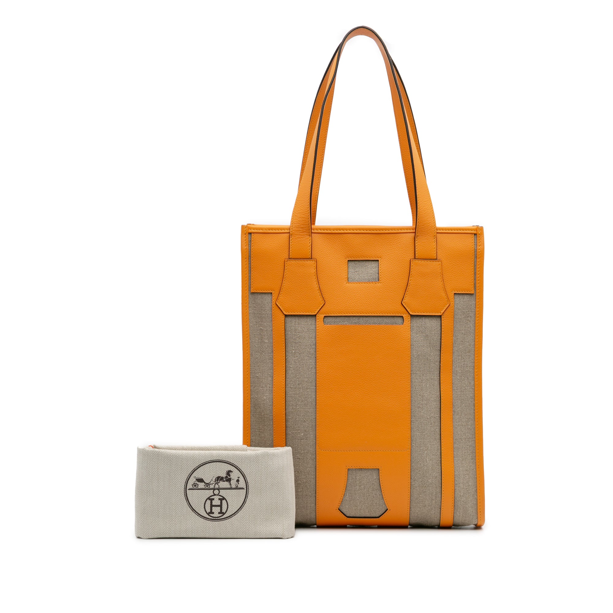 Hermès Evergrain and Toile Petit H Bell Tote - image 13