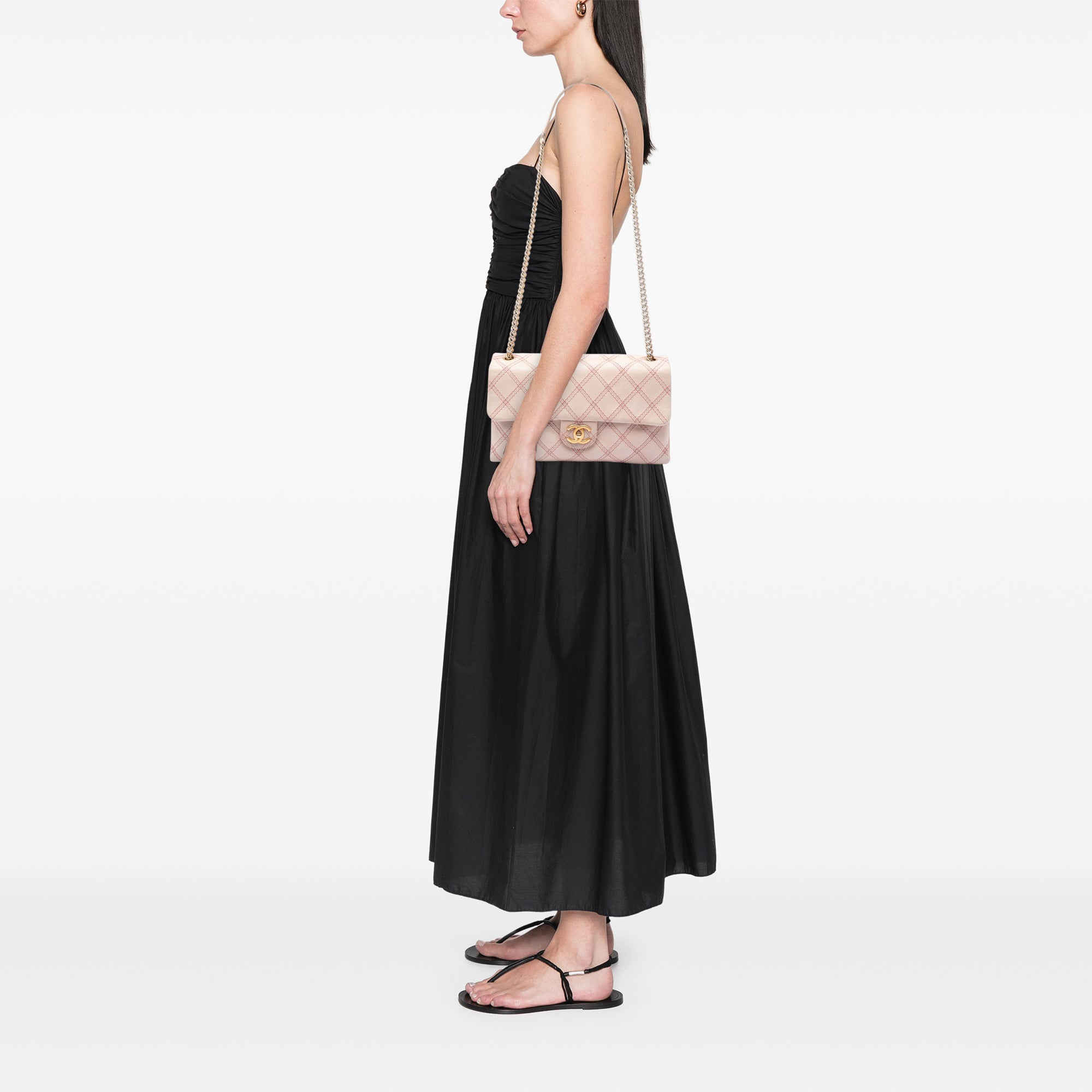 Chanel Jumbo Quilted Calfskin Triple Stitched Flap - image 6