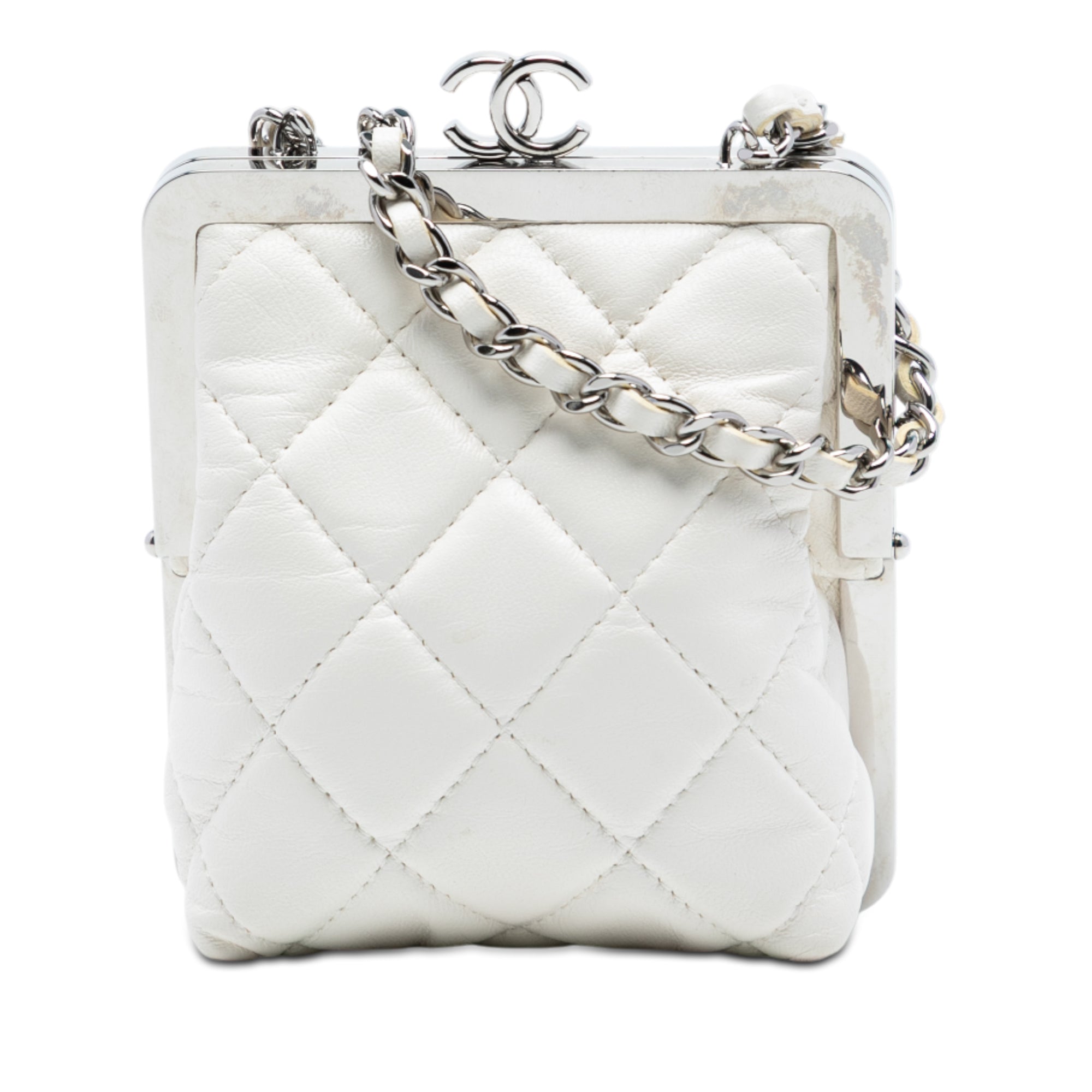 Chanel Lambskin and Acrylic Kiss Clutch with Chain - image 1