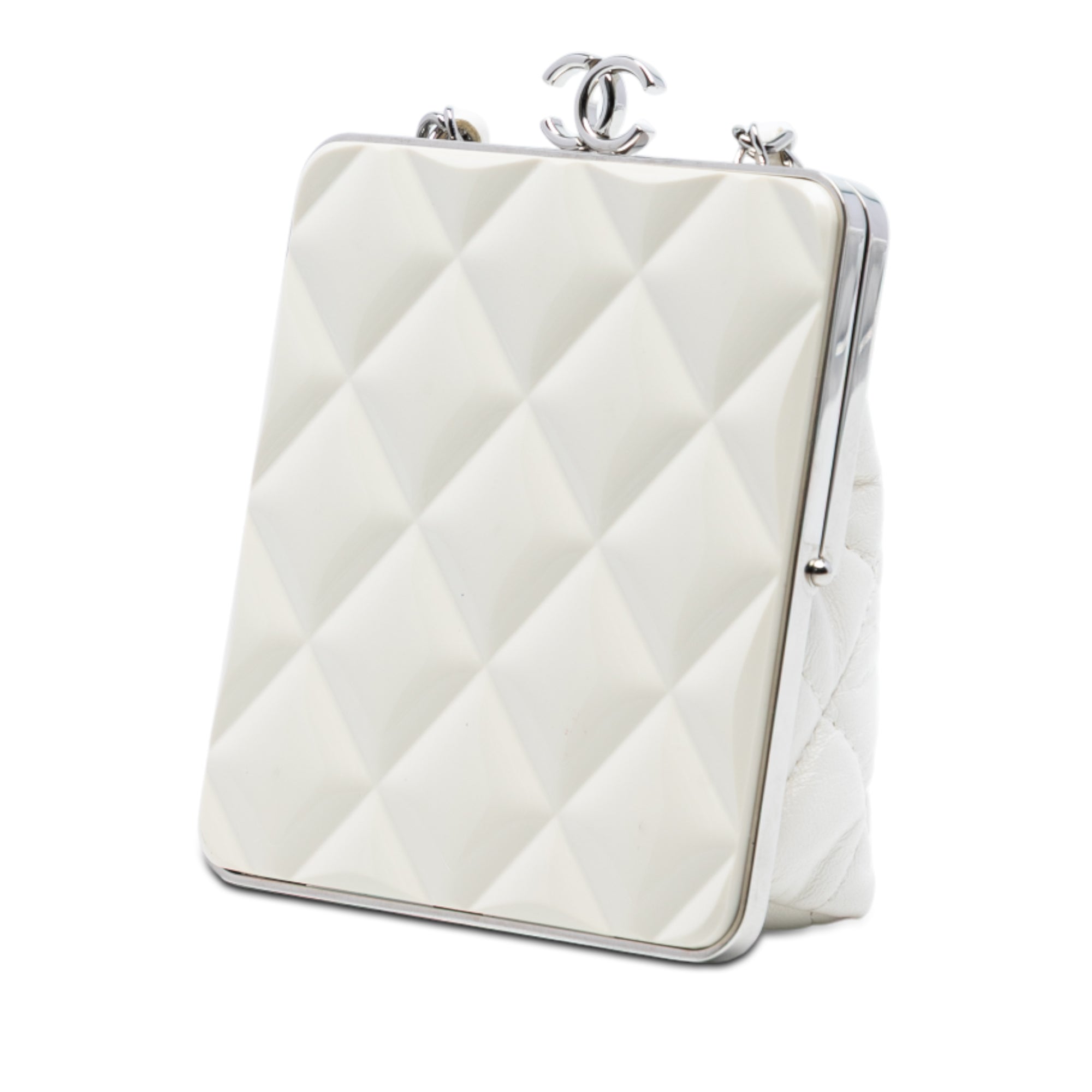 Chanel Lambskin and Acrylic Kiss Clutch with Chain - image 2