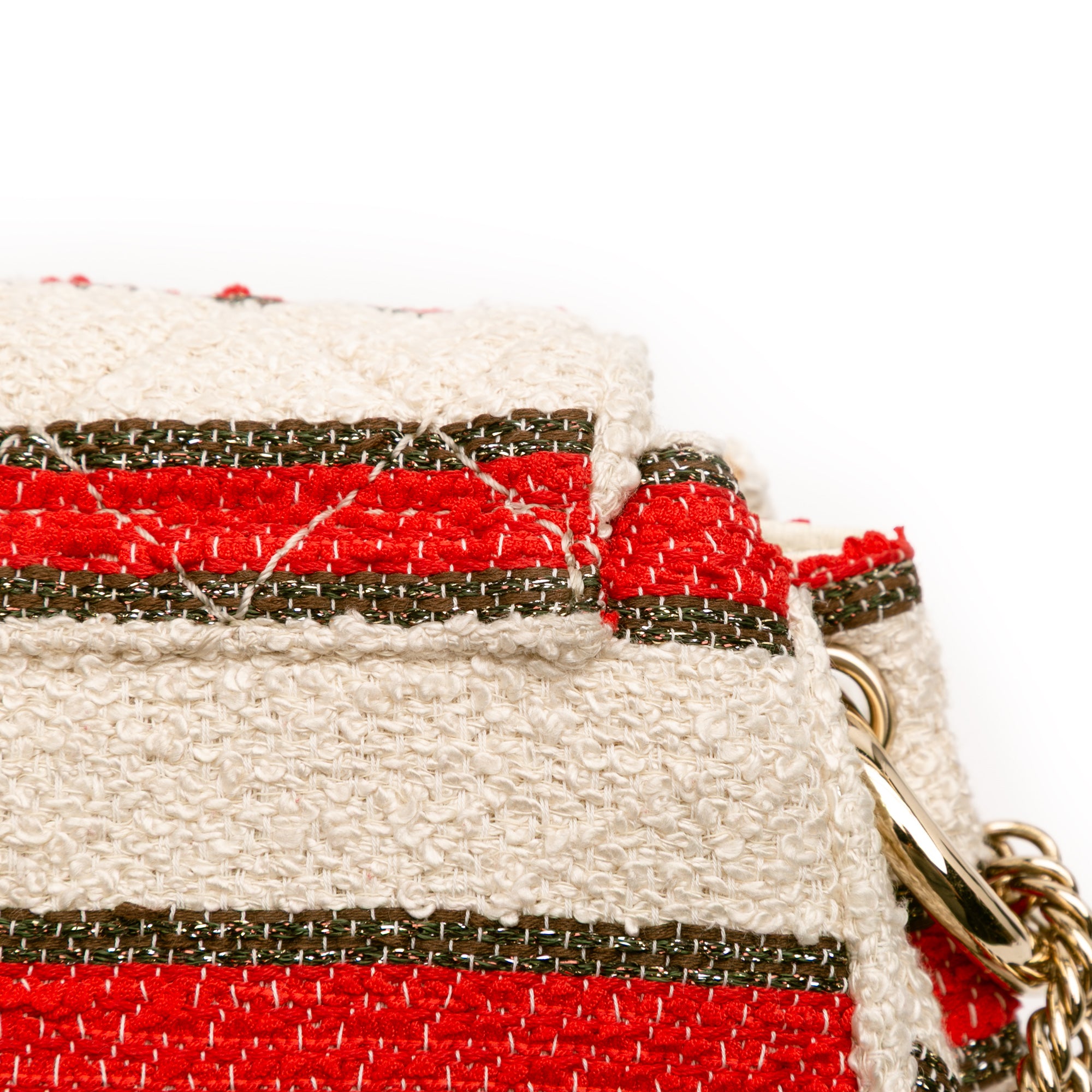 Chanel CC Quilted Tweed Striped Single Flap - image 10