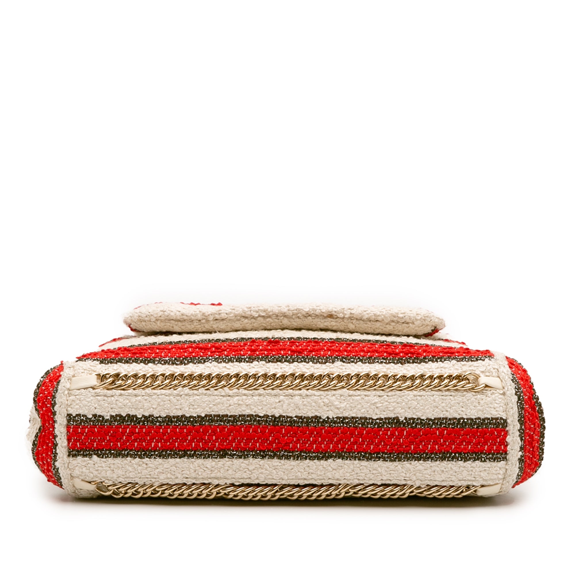 Chanel CC Quilted Tweed Striped Single Flap - image 3