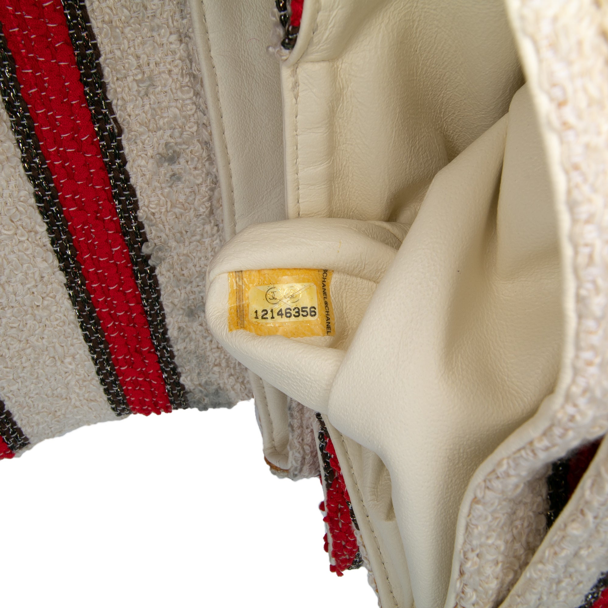 Chanel CC Quilted Tweed Striped Single Flap - image 6