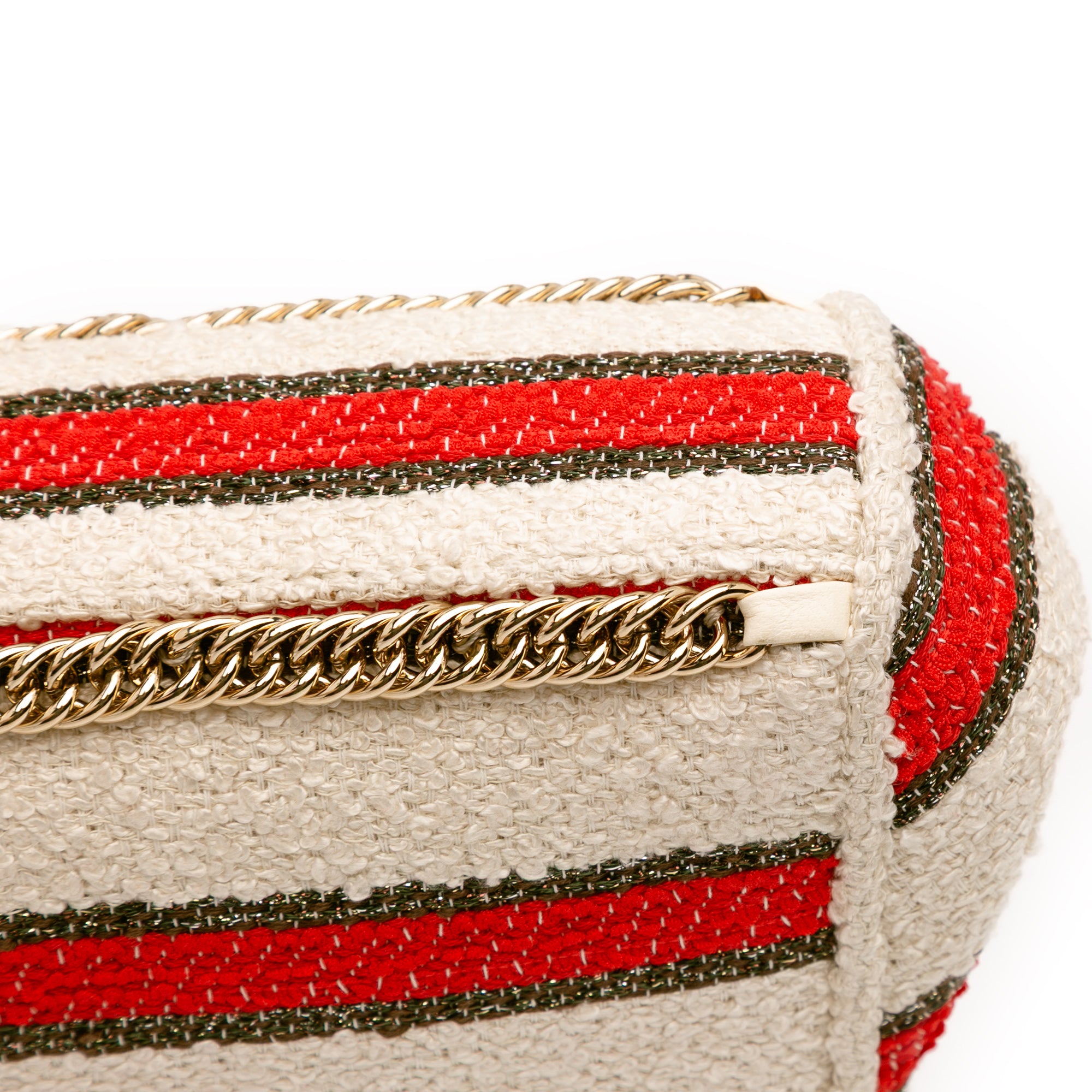 Chanel CC Quilted Tweed Striped Single Flap - image 7