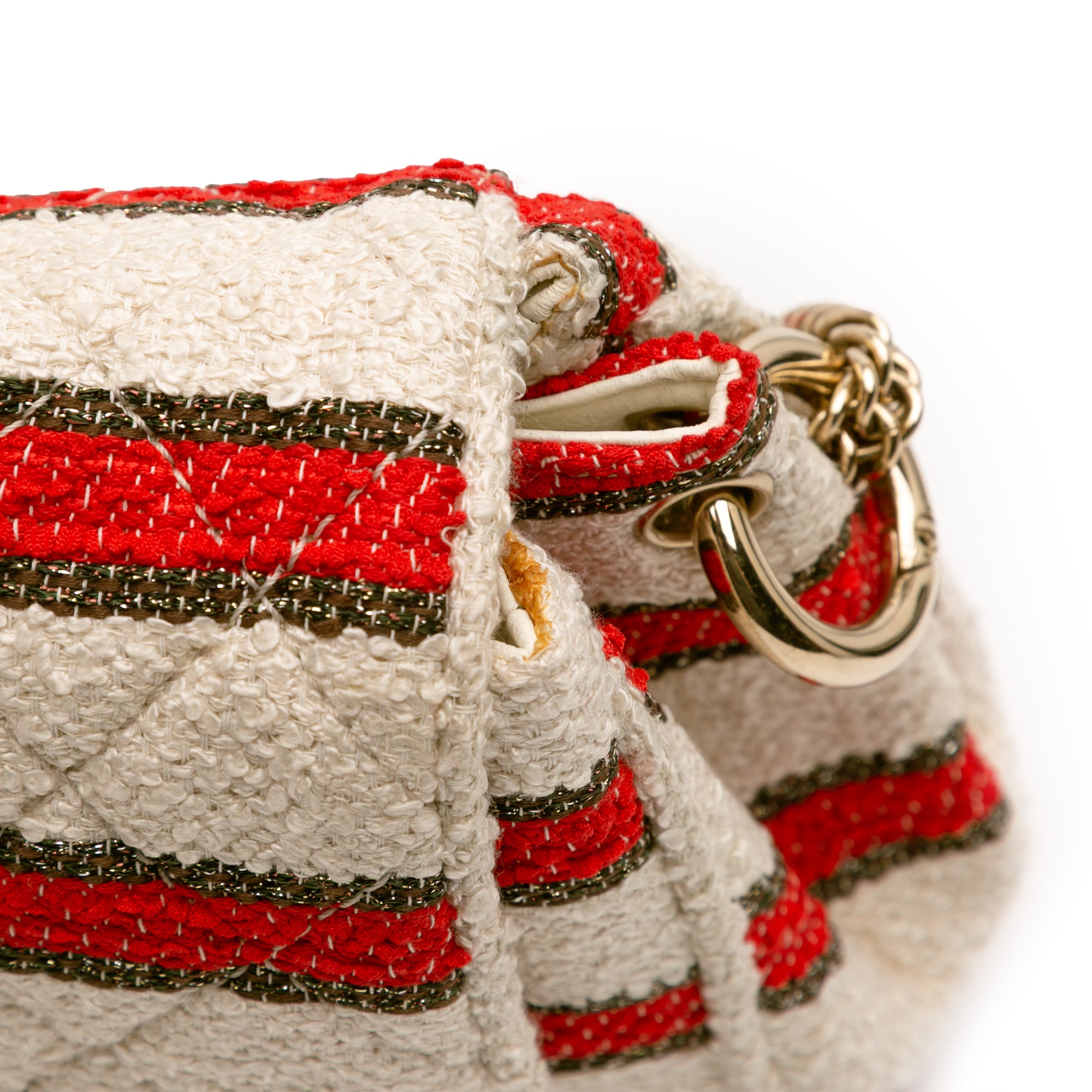 Chanel CC Quilted Tweed Striped Single Flap - image 9