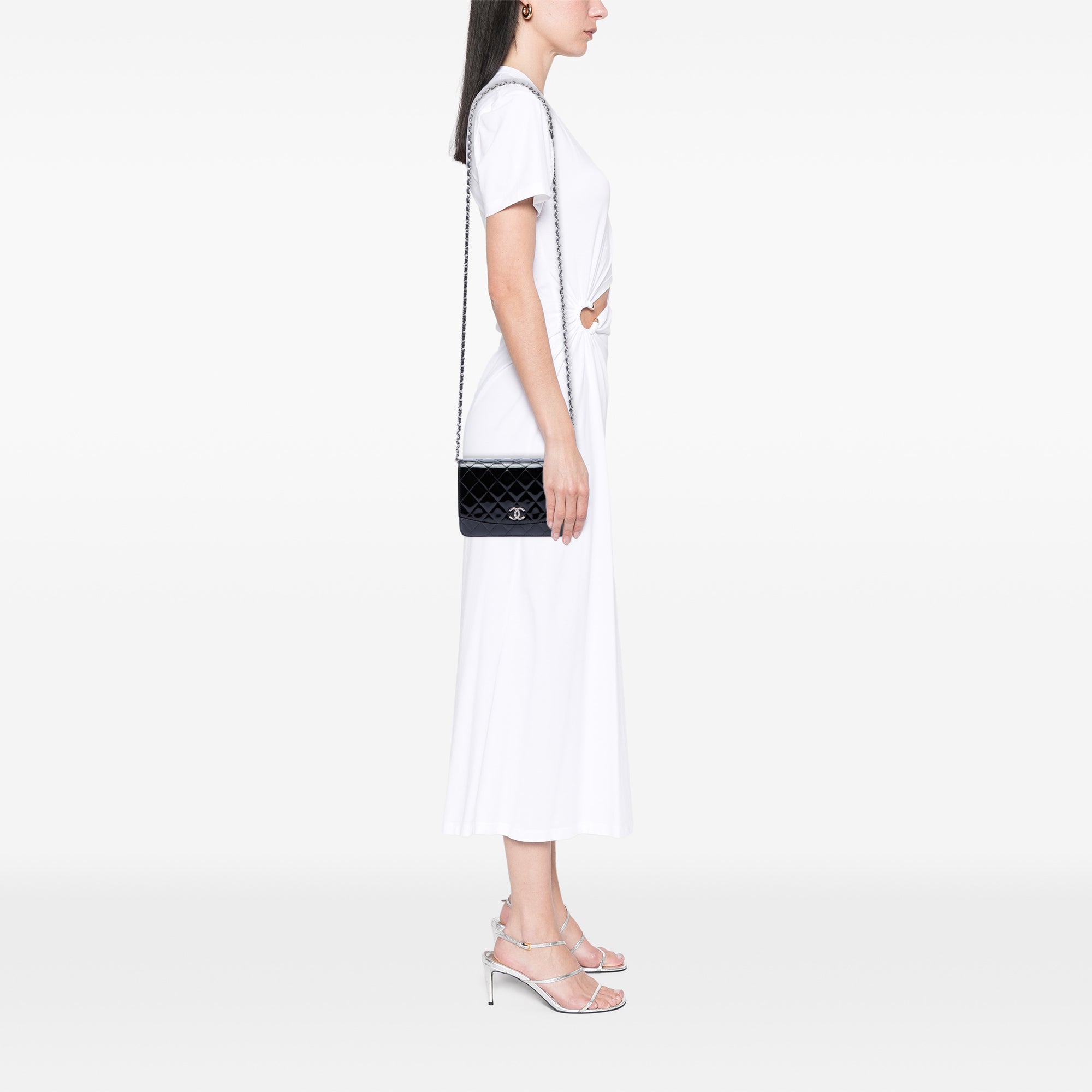 Chanel CC Quilted Patent Brilliant Wallet On Chain - image 6