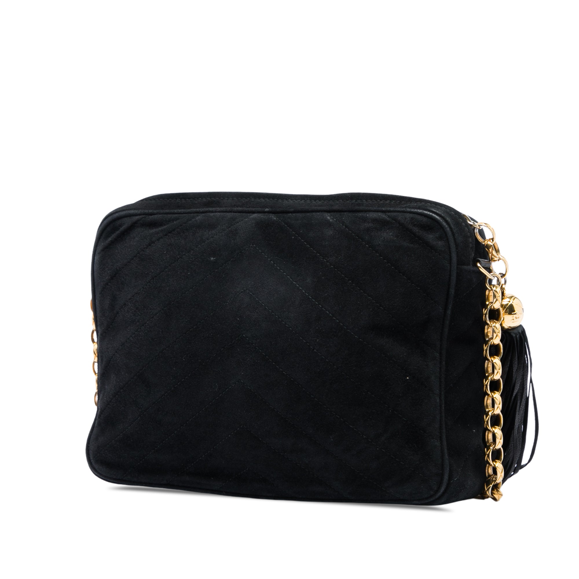 Chanel CC Quilted Suede Tassel Camera Bag - image 2