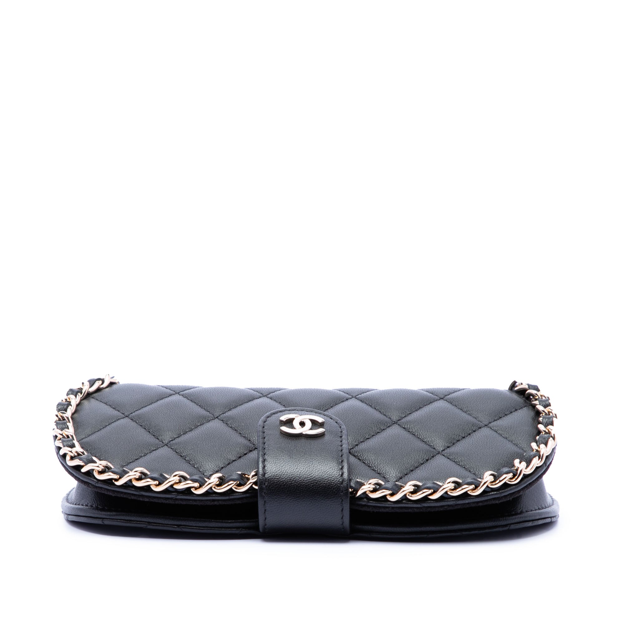 Chanel CC Quilted Lambskin Chain Around Sunglasses Case - image 3