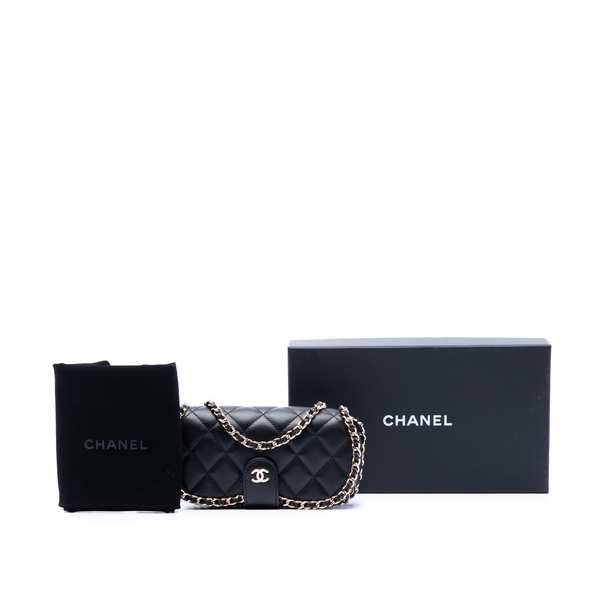 Chanel CC Quilted Lambskin Chain Around Sunglasses Case - image 7