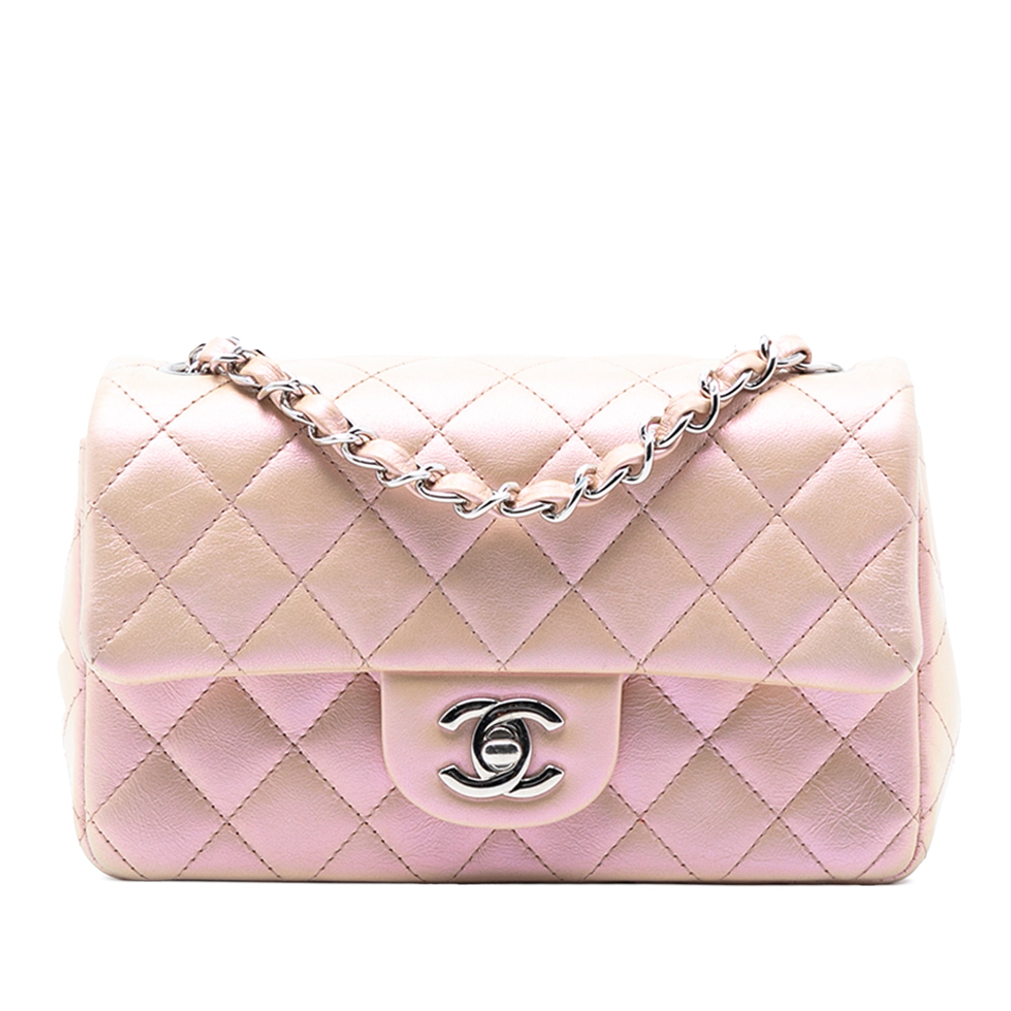 Chanel Mini Rectangular Classic Iridescent Lambskin Single Flap - image 1