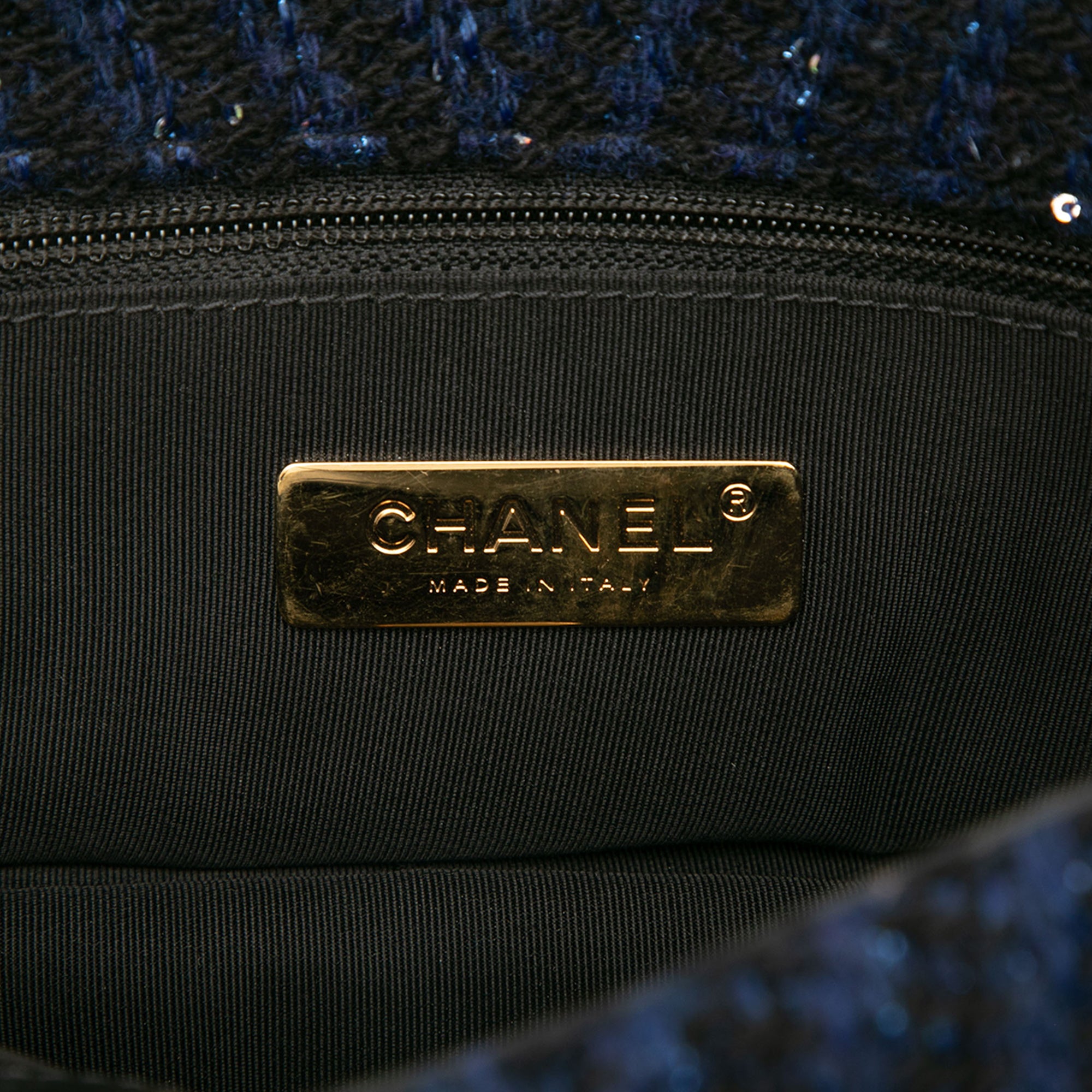 Chanel Large Chevron Tweed Sequin 19 Flap - image 5