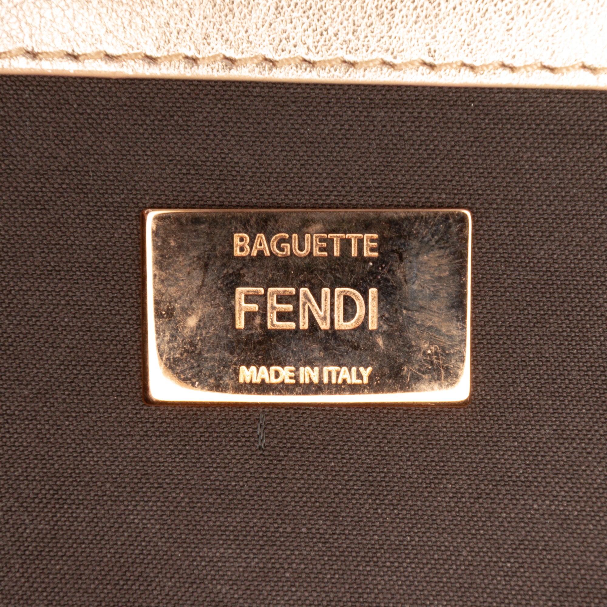 Fendi Zucca Embossed Leather Baguette Satchel - image 5