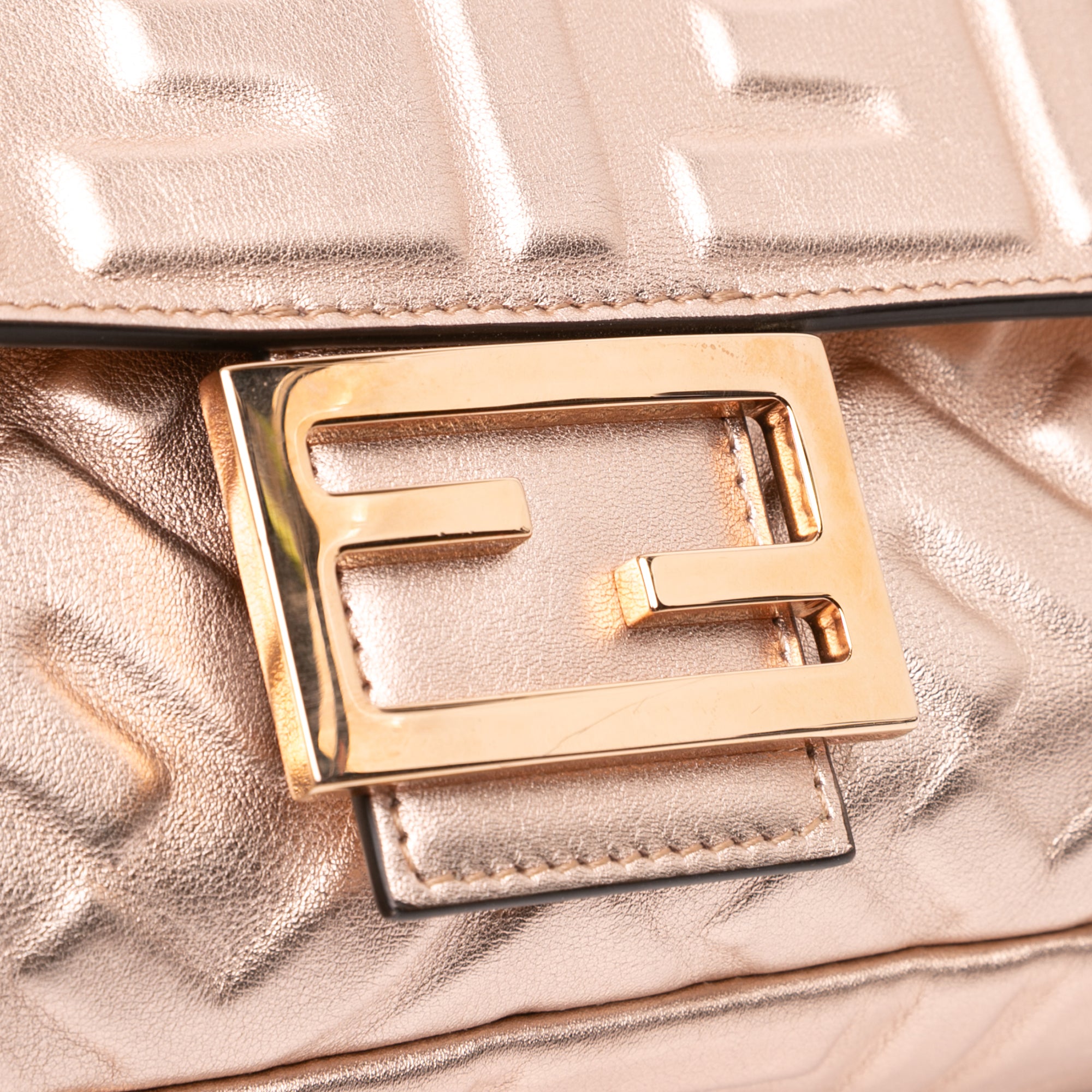 Fendi Zucca Embossed Leather Baguette Satchel - image 7