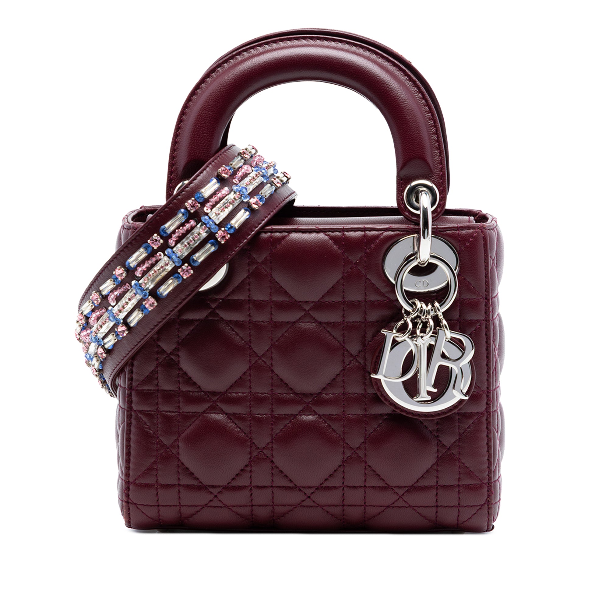 Dior Mini Lambskin Cannage Crystal Strap Lady Dior - image 1
