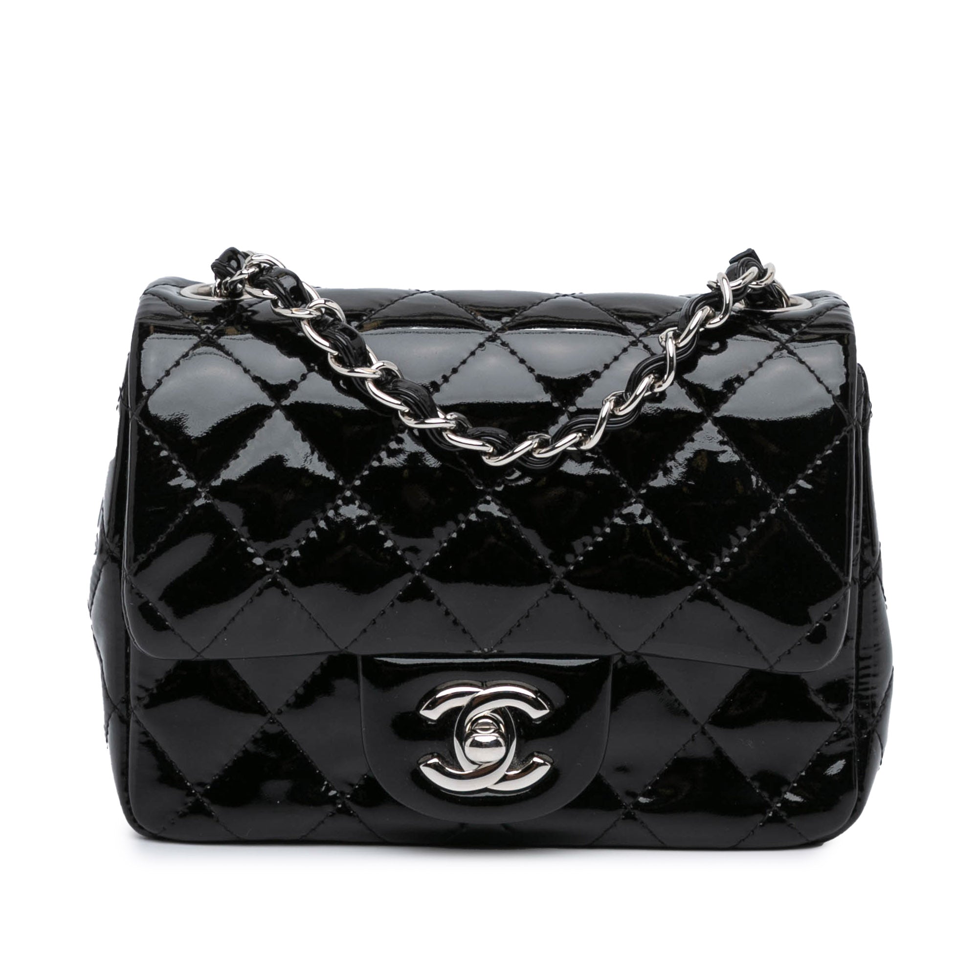 Chanel Mini Square Classic Patent Single Flap - image 1
